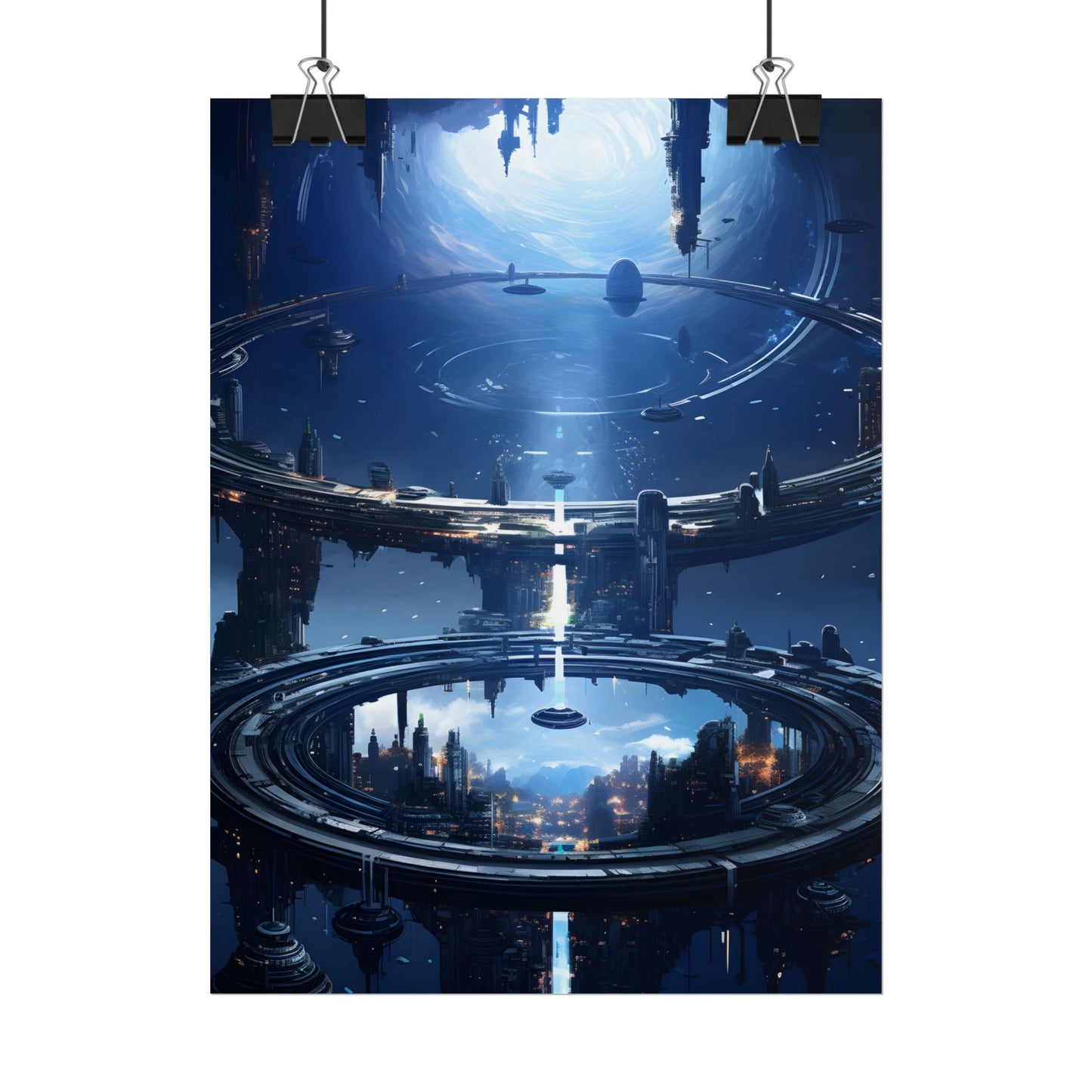 Aetherial Space Station: Massive, Futuristic Space Station in Orbit - Poster