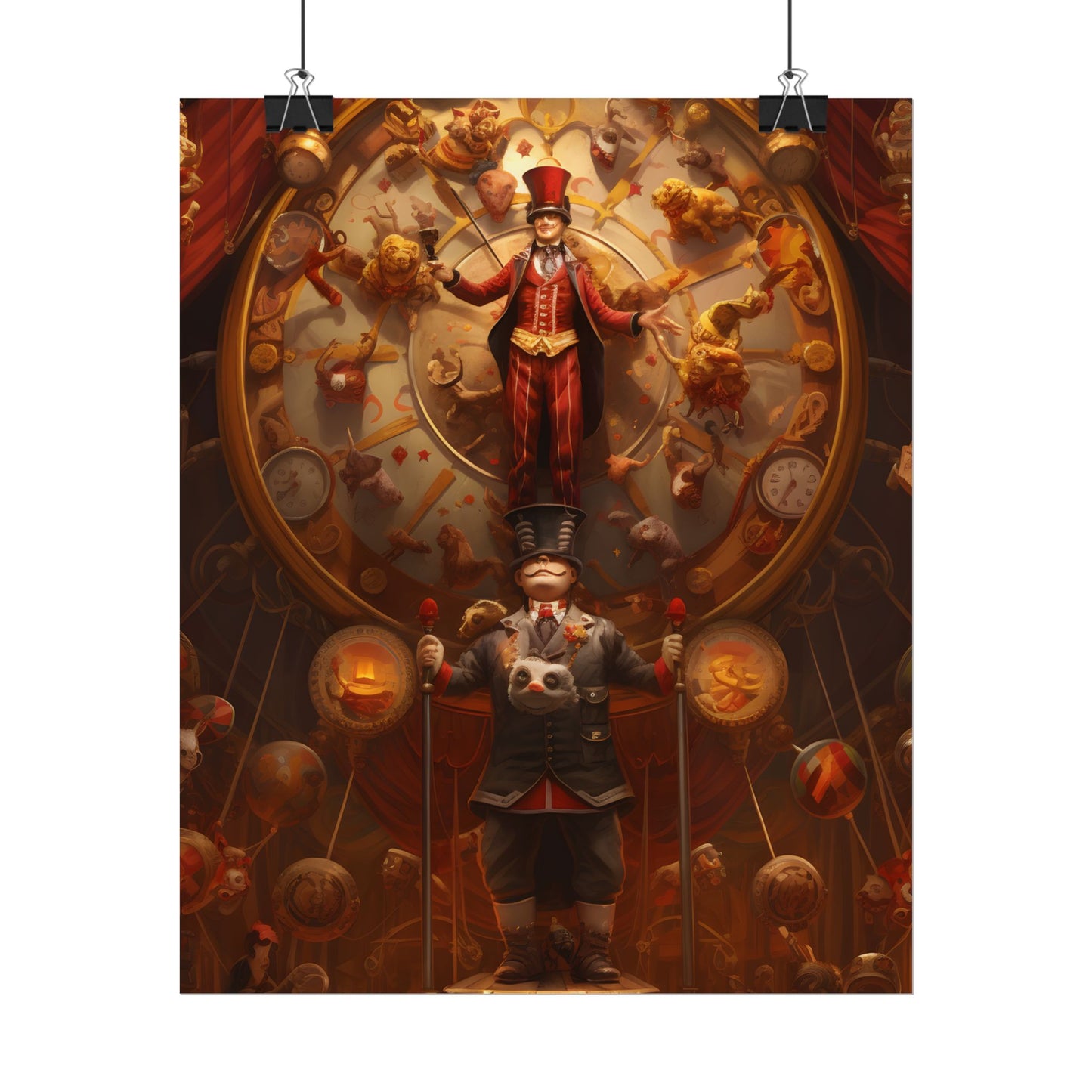 Whimsical Clockwork Circus: Magical Mechanical Art - Poster