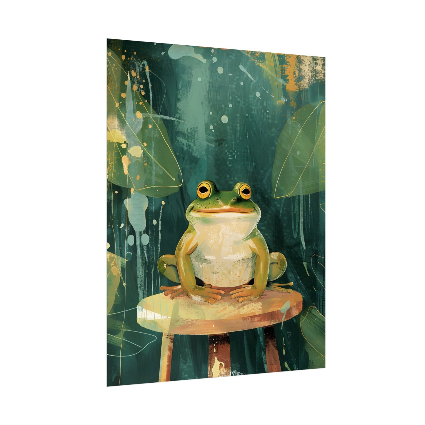 Whimsical Frog Cartoon: Colorful Ta Illustration - Poster