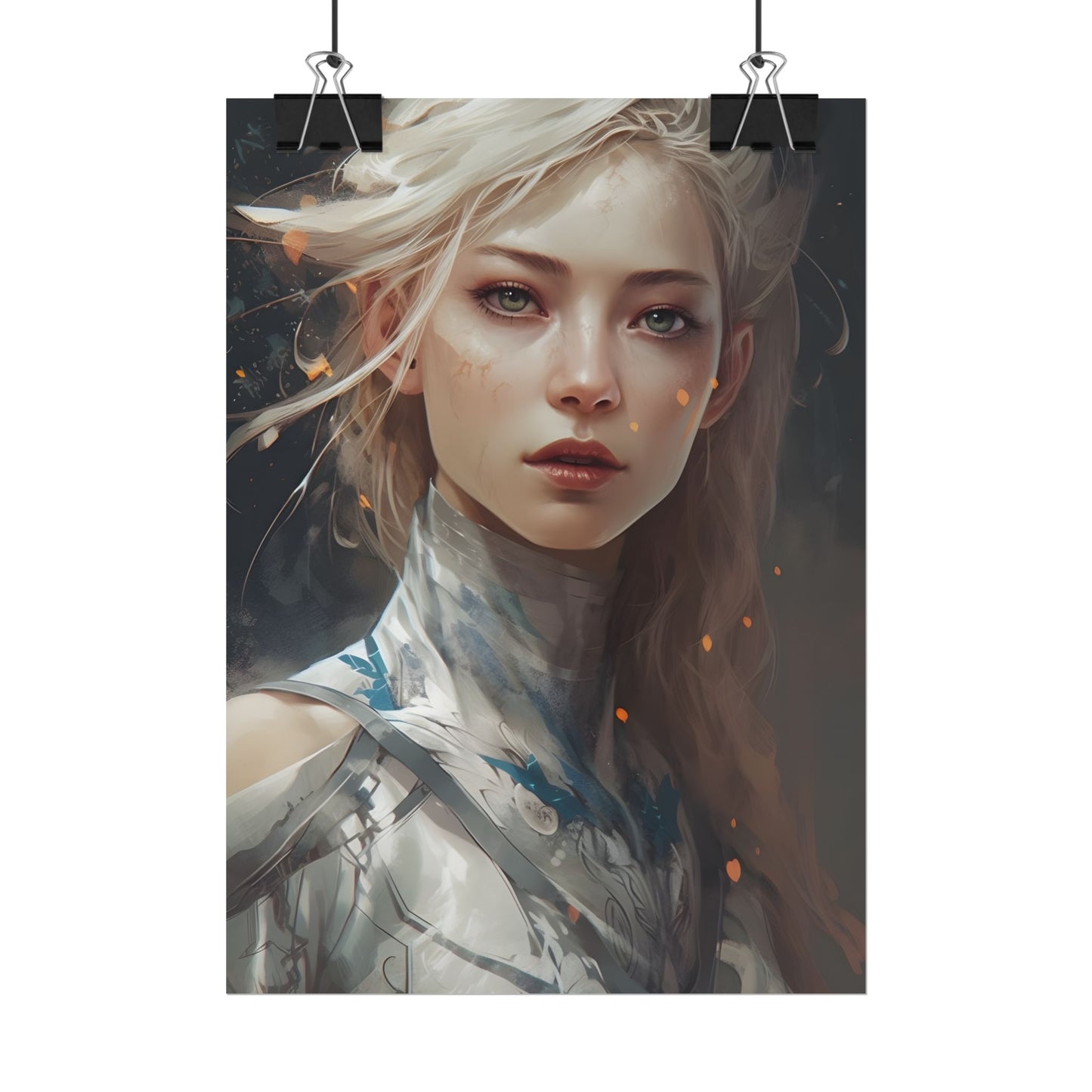Astonishing Blonde Portrait: Capturing Intensity in Art - Poster