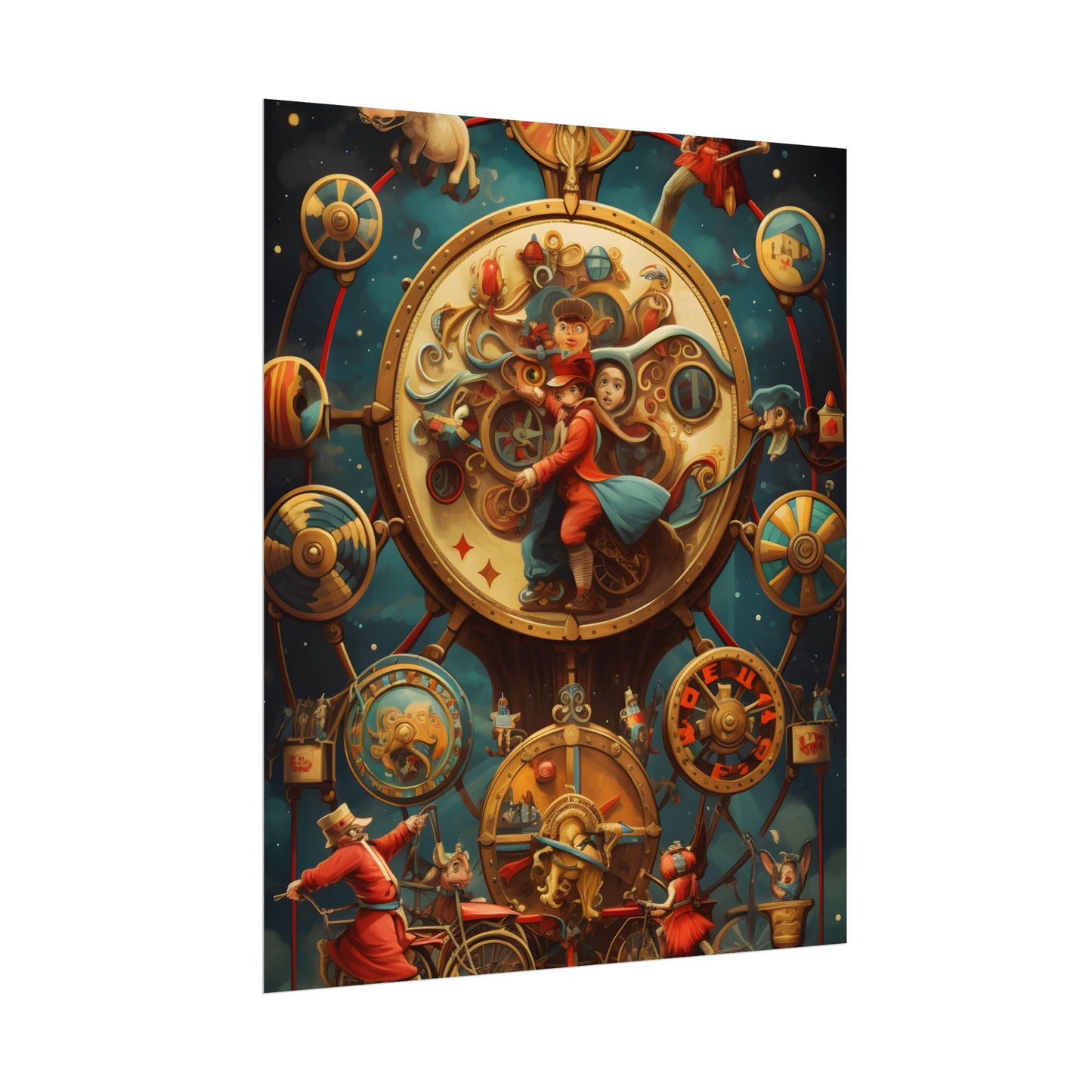 Whimsical Clockwork Circus: Fantastical Mechanical Art - Poster