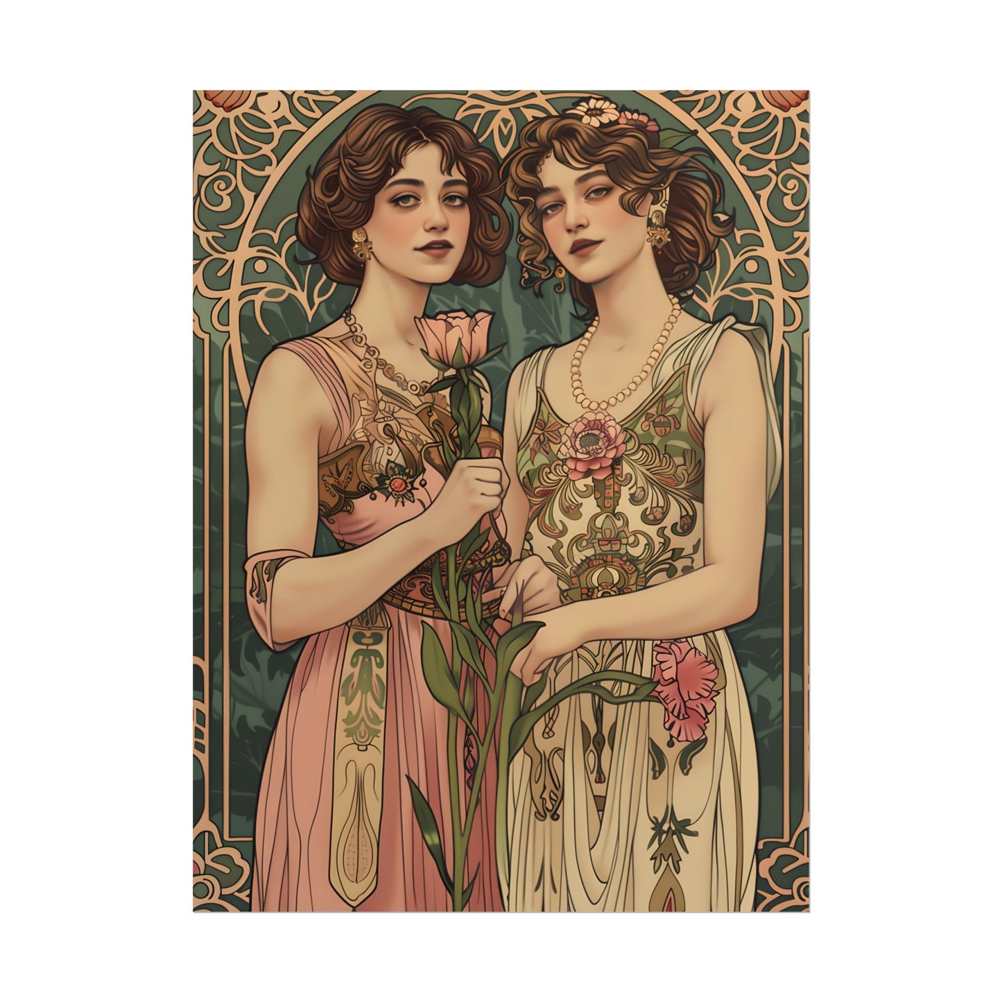 Women in Harmony: Primrose Bloom Artwork - Poster