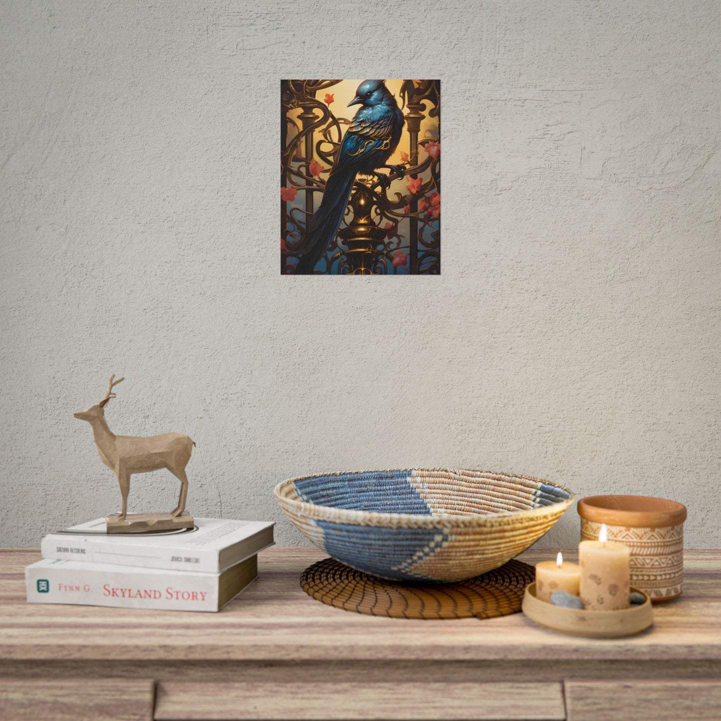 Songbird Guardian: Intense Portrait Digital Art - Poster