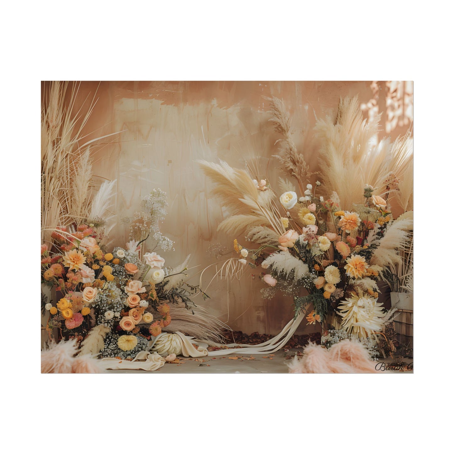 Whimsical Floral Pampas Find: Explore Calming Artwork - Poster
