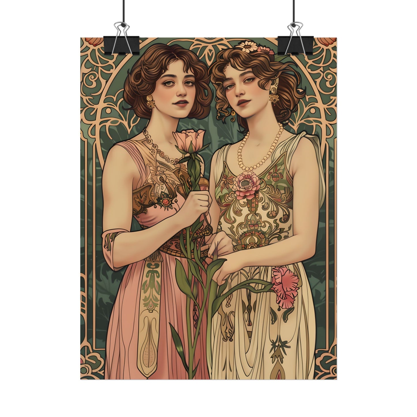 Women in Harmony: Primrose Bloom Artwork - Poster