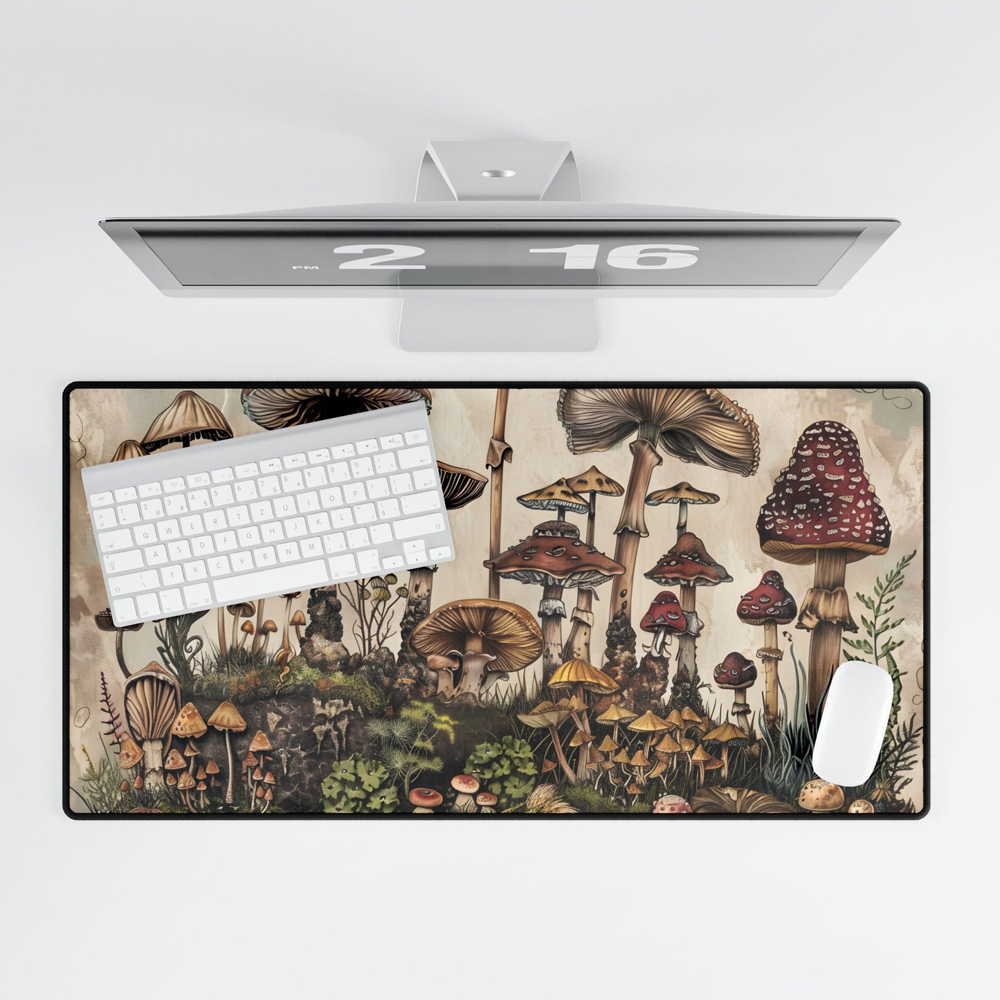 Vintage Mushroom Illustrations: A Collection of Unique Fungi - Desk Mat