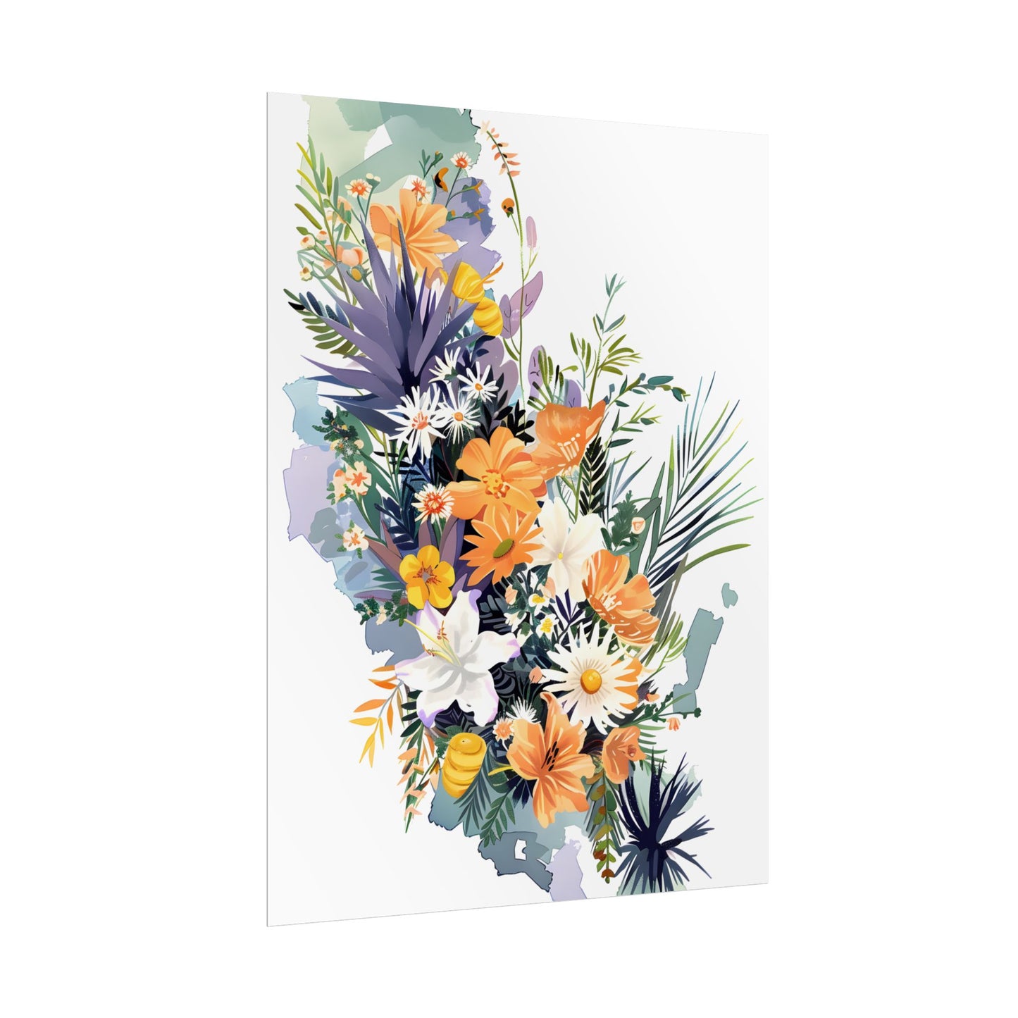 Whimsical Florida Map: Playful Art Illustration - Poster