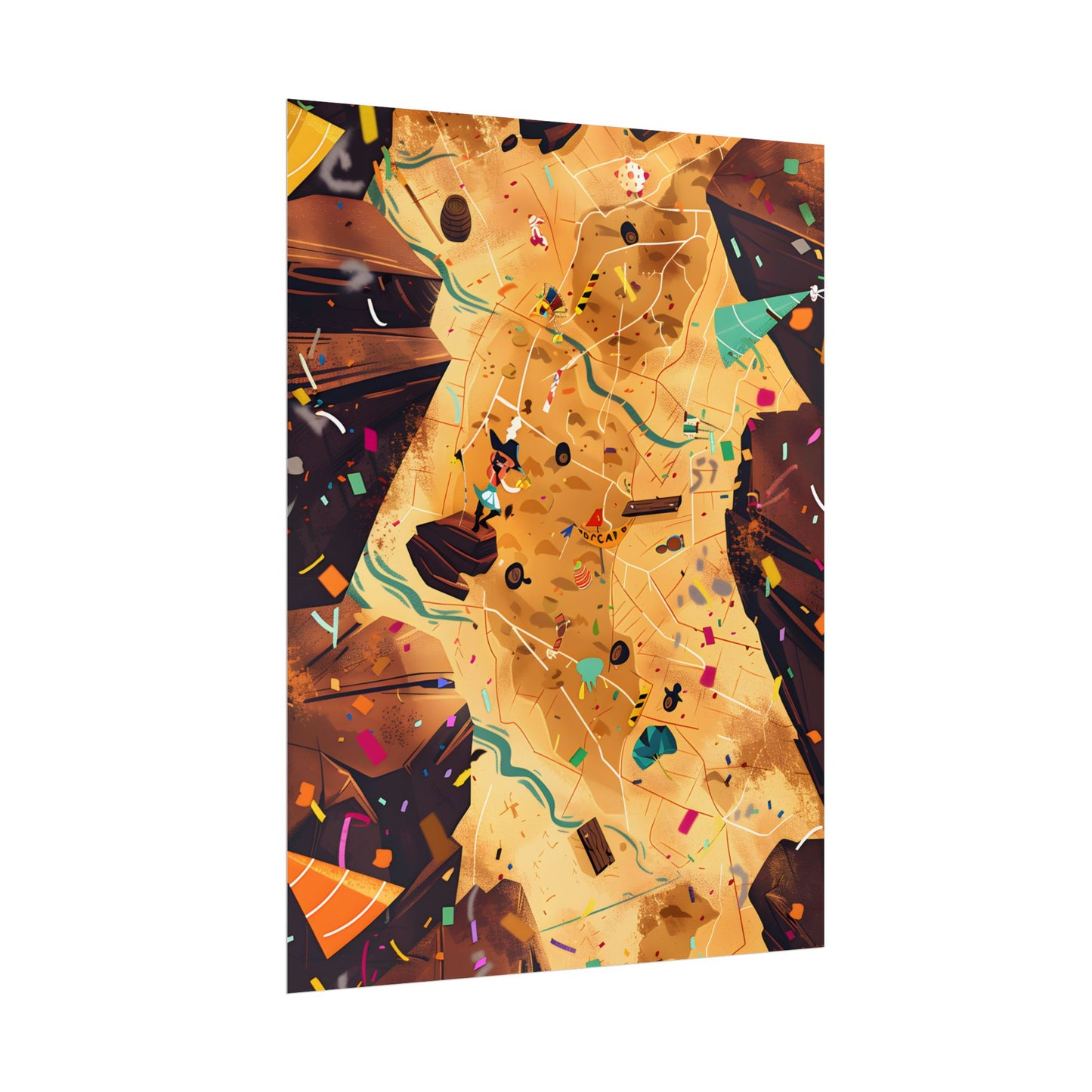 Whimsical Illustration: Classic Facial Features - Poster