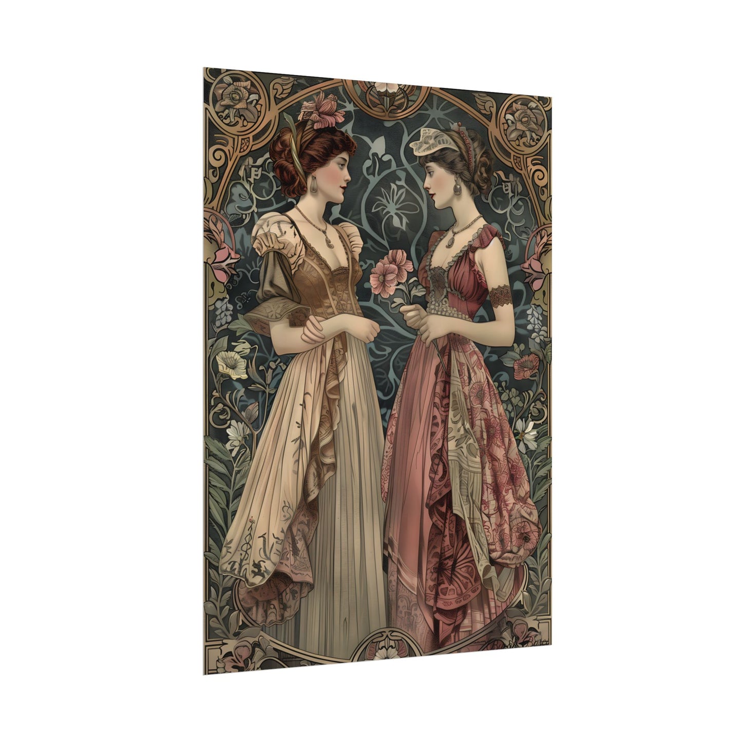 Women in Ornate Attire: Formal Primrose Ceremony - Poster