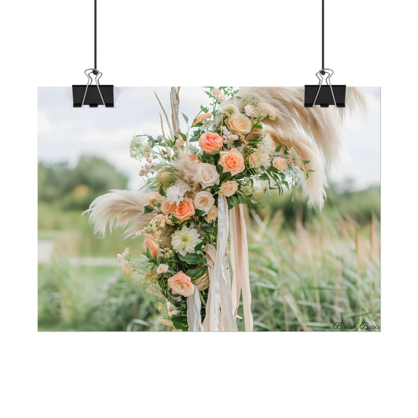 Whimsical Floral Wonders: Vibrant Pampas Garden Art - Poster