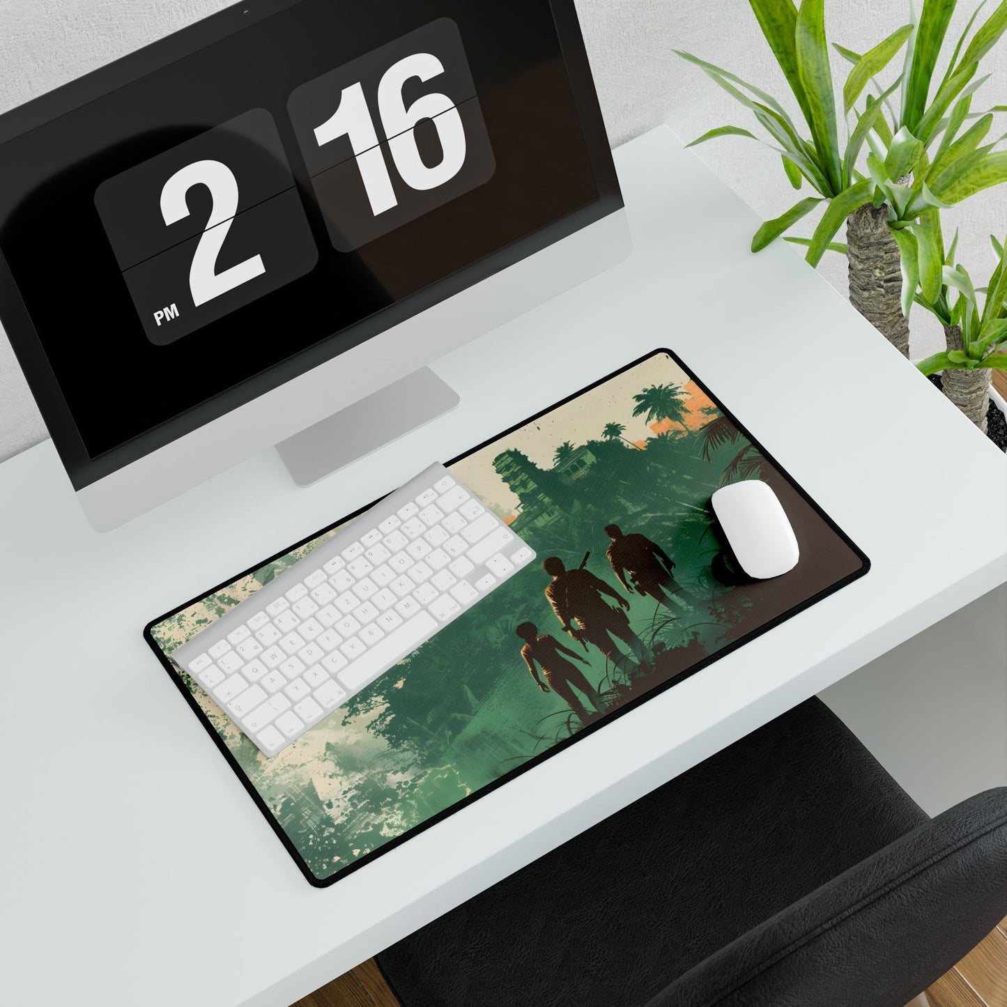 Simple Duo: Minimalist Character Illustration - Desk Mat