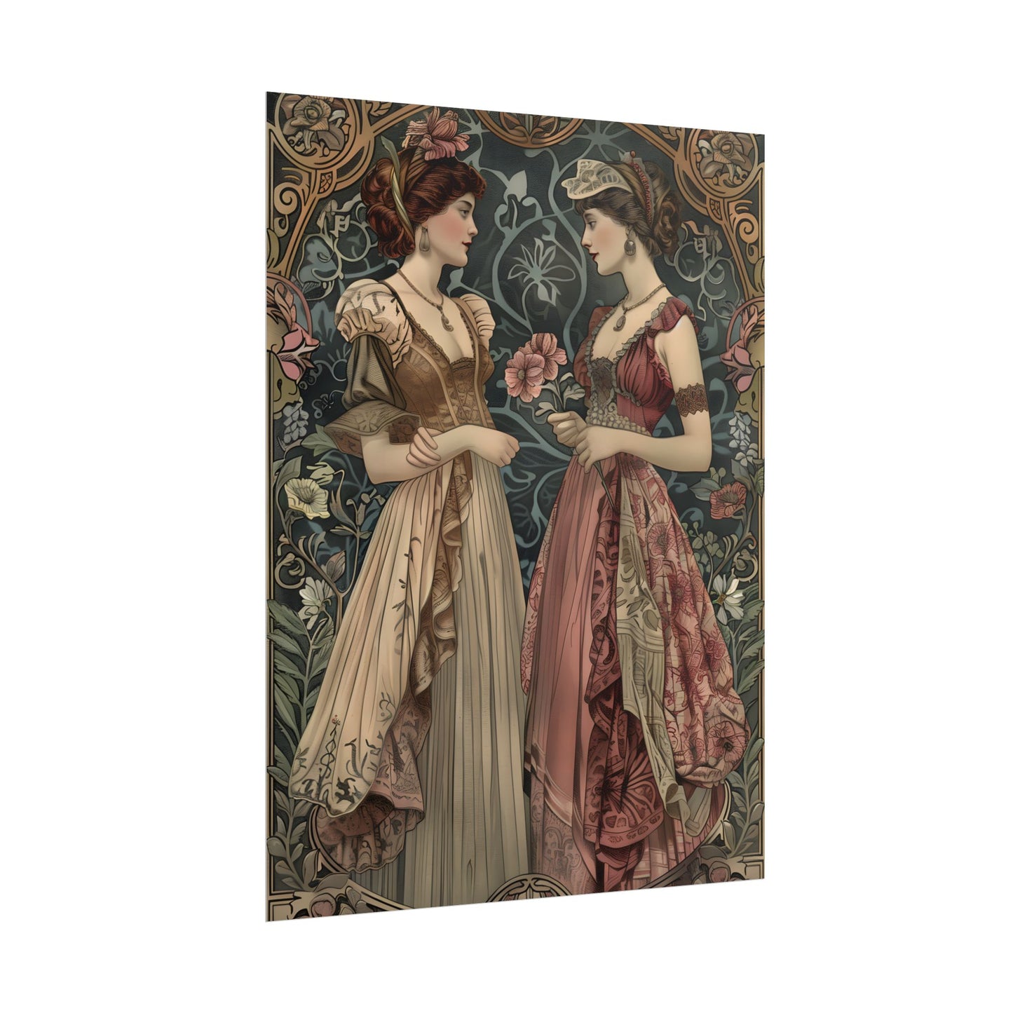 Women in Ornate Attire: Formal Primrose Ceremony - Poster