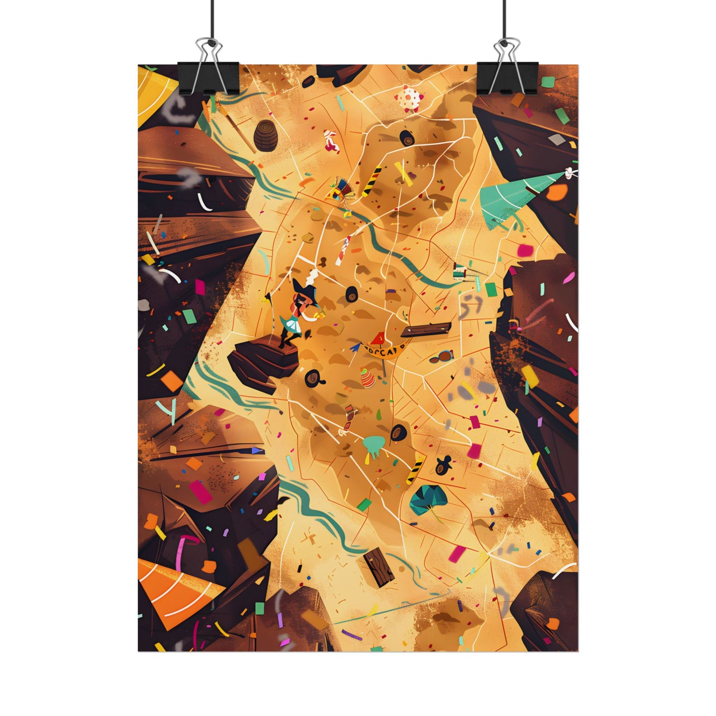 Whimsical Illustration: Classic Facial Features - Poster
