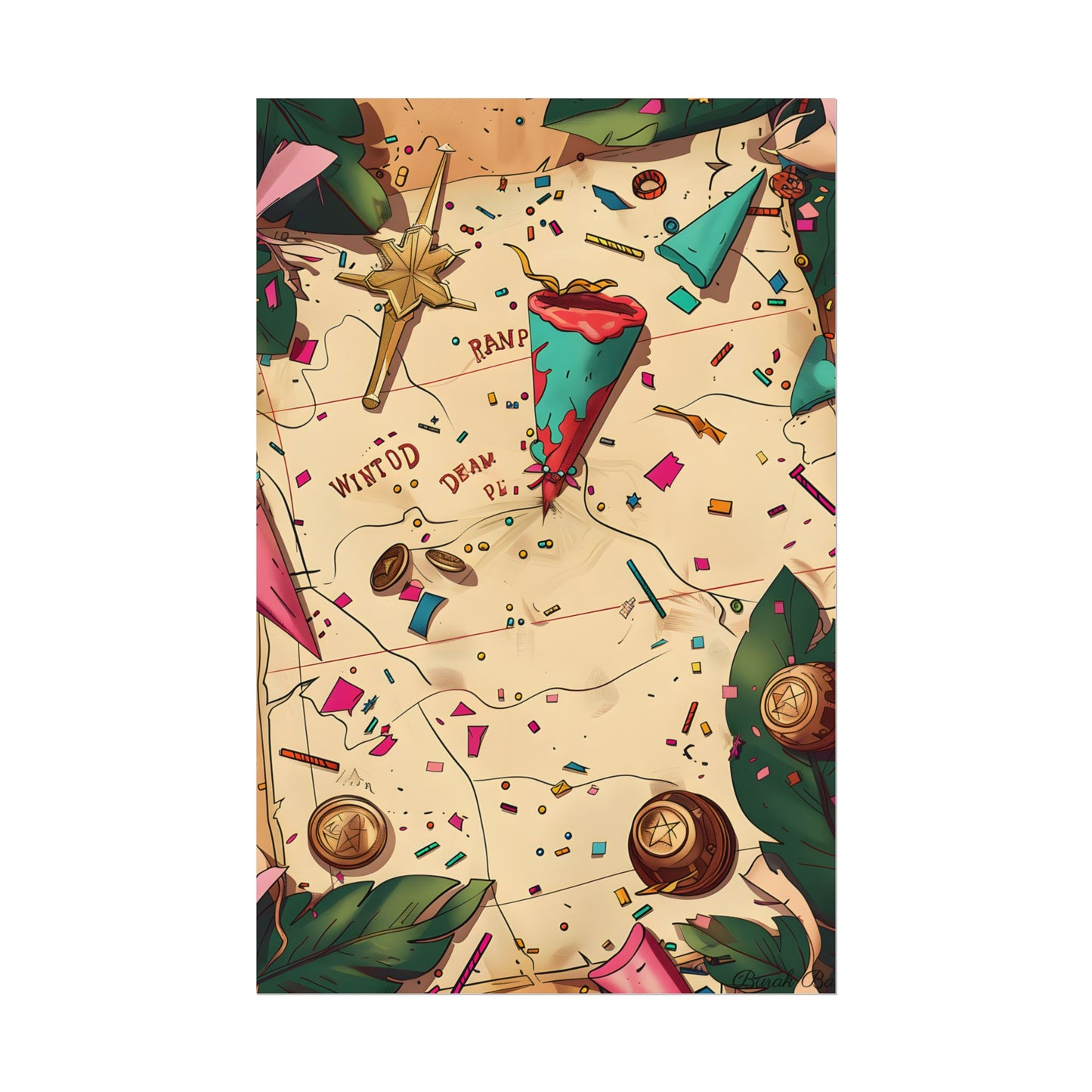 Whimsical Portrait with a Large Nose - Poster