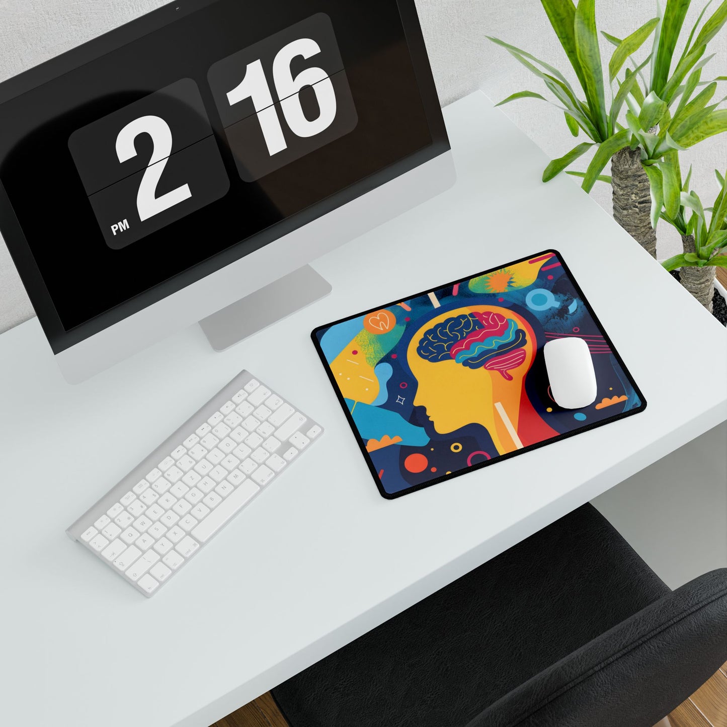 Vibrant Growth Mindset: Inspirational Quote on a Colorful Background - Desk Mat