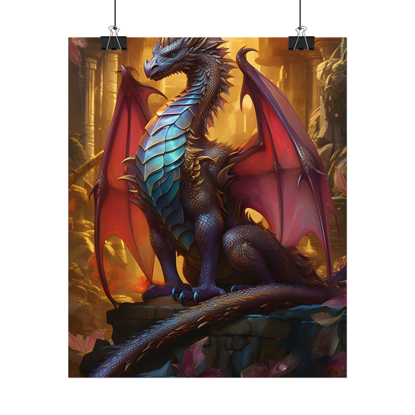 Ancient Dragon Guardian: Fantasy Artwork - Dragon Art - Poster