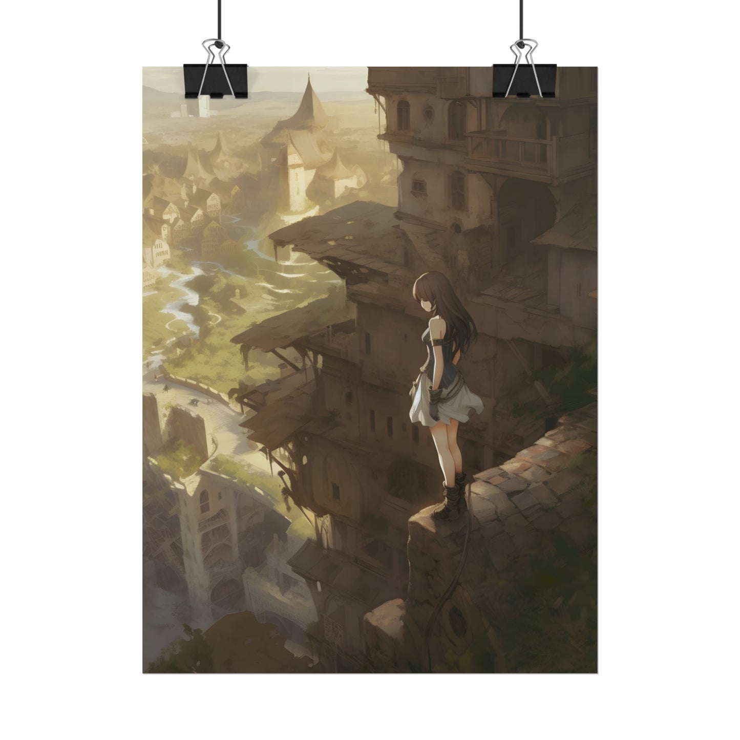Anime Bird in Flight: Feathered Friend Soaring Through Air - Poster