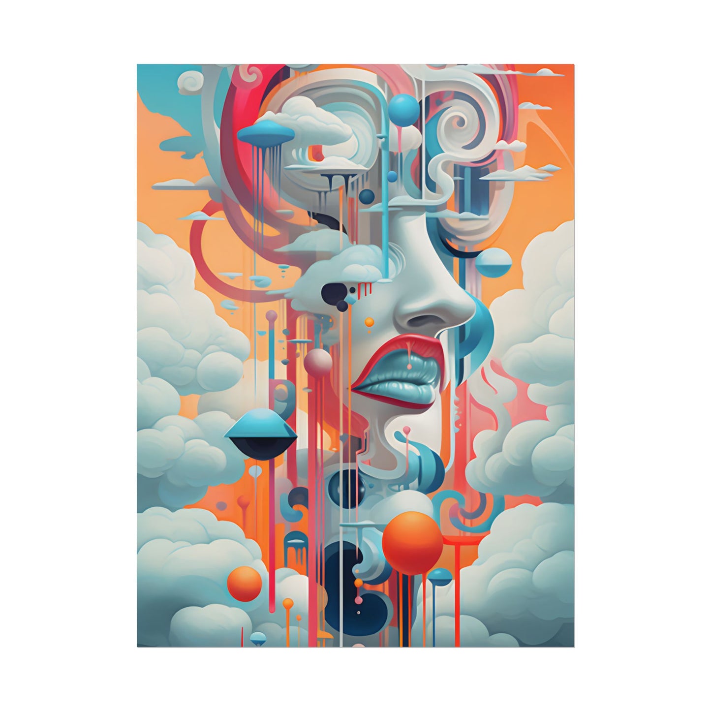 Abstract Digital Art: Dynamic Geometric Dreamspace - Poster