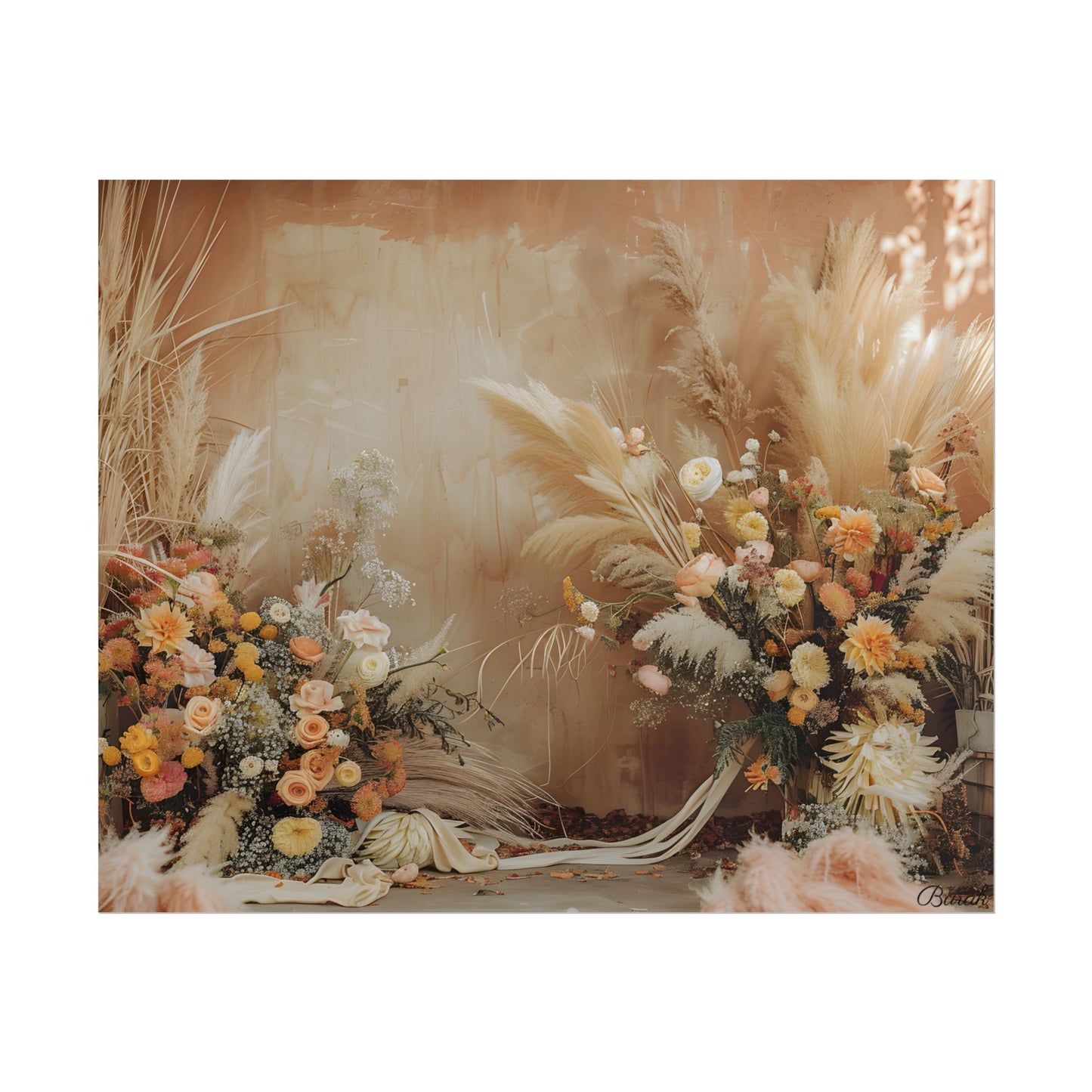 Whimsical Floral Pampas Find: Explore Calming Artwork - Poster