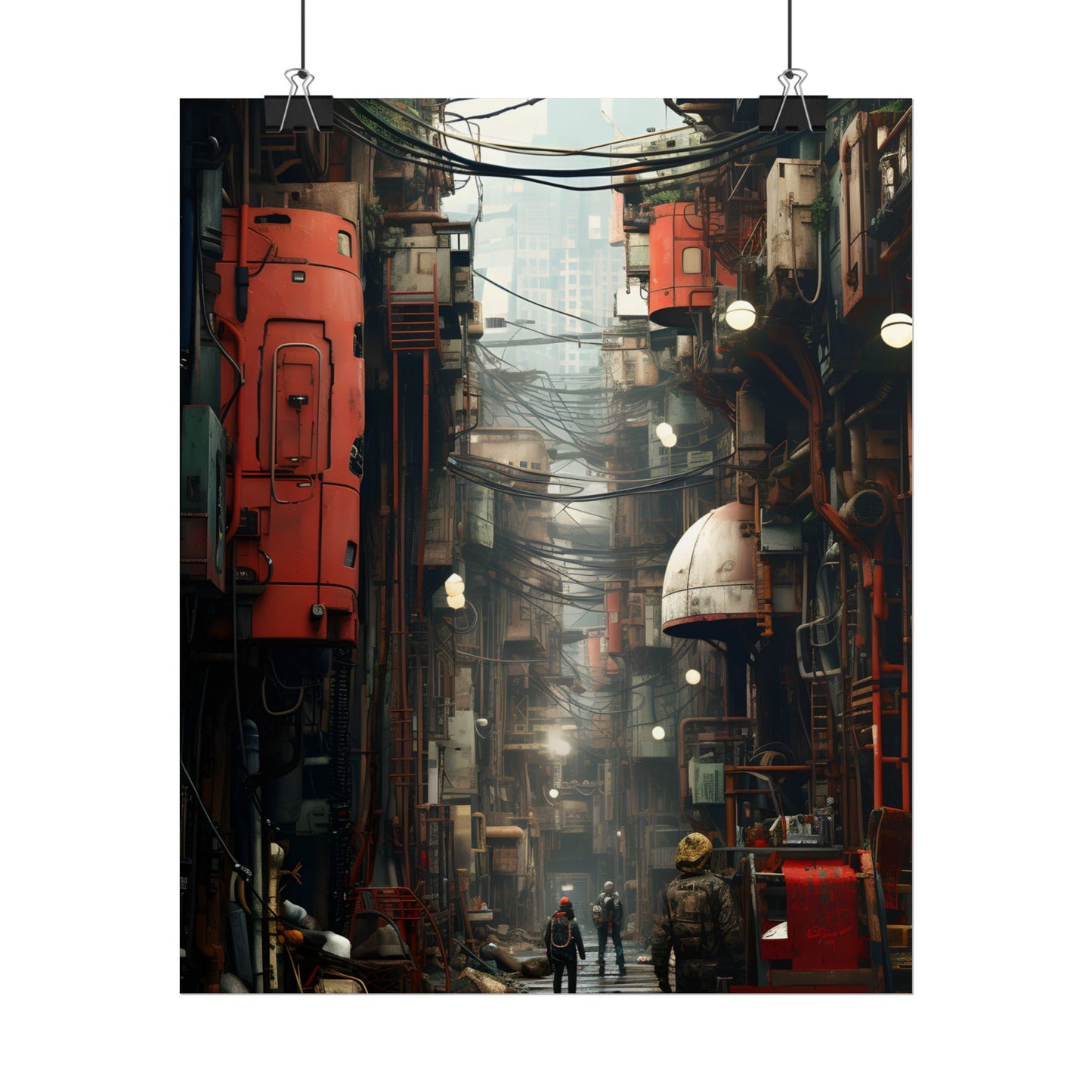A New Era Unfolds: Post-Apocalyptic Steampunk Cityscape - Poster