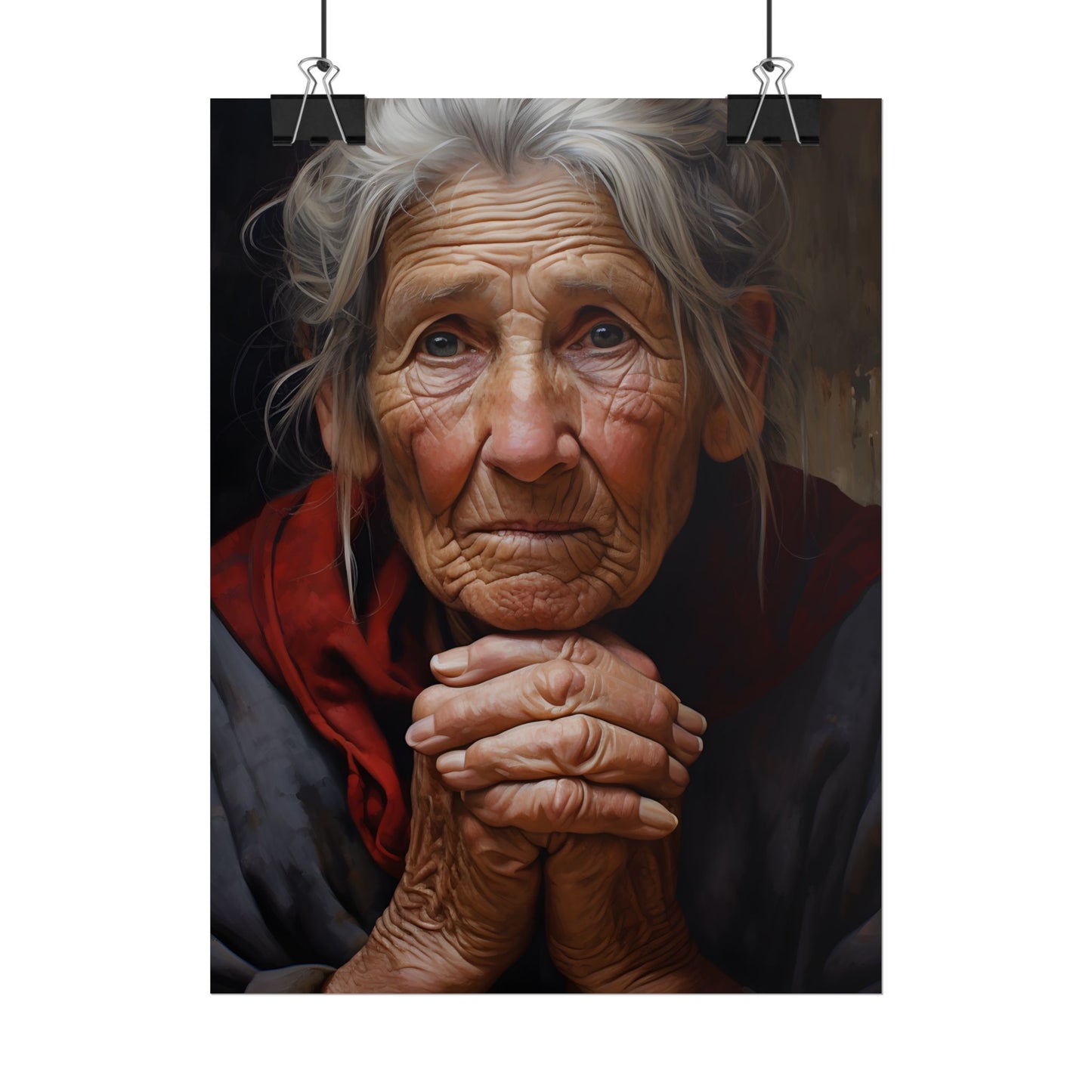 Wisdom in Age: Elderly Portrait Art - Poster