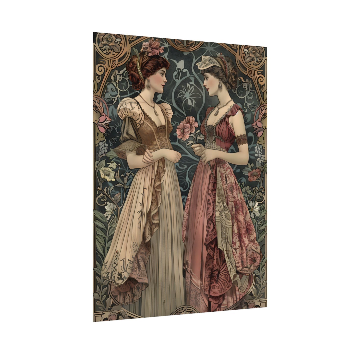 Women in Ornate Attire: Formal Primrose Ceremony - Poster