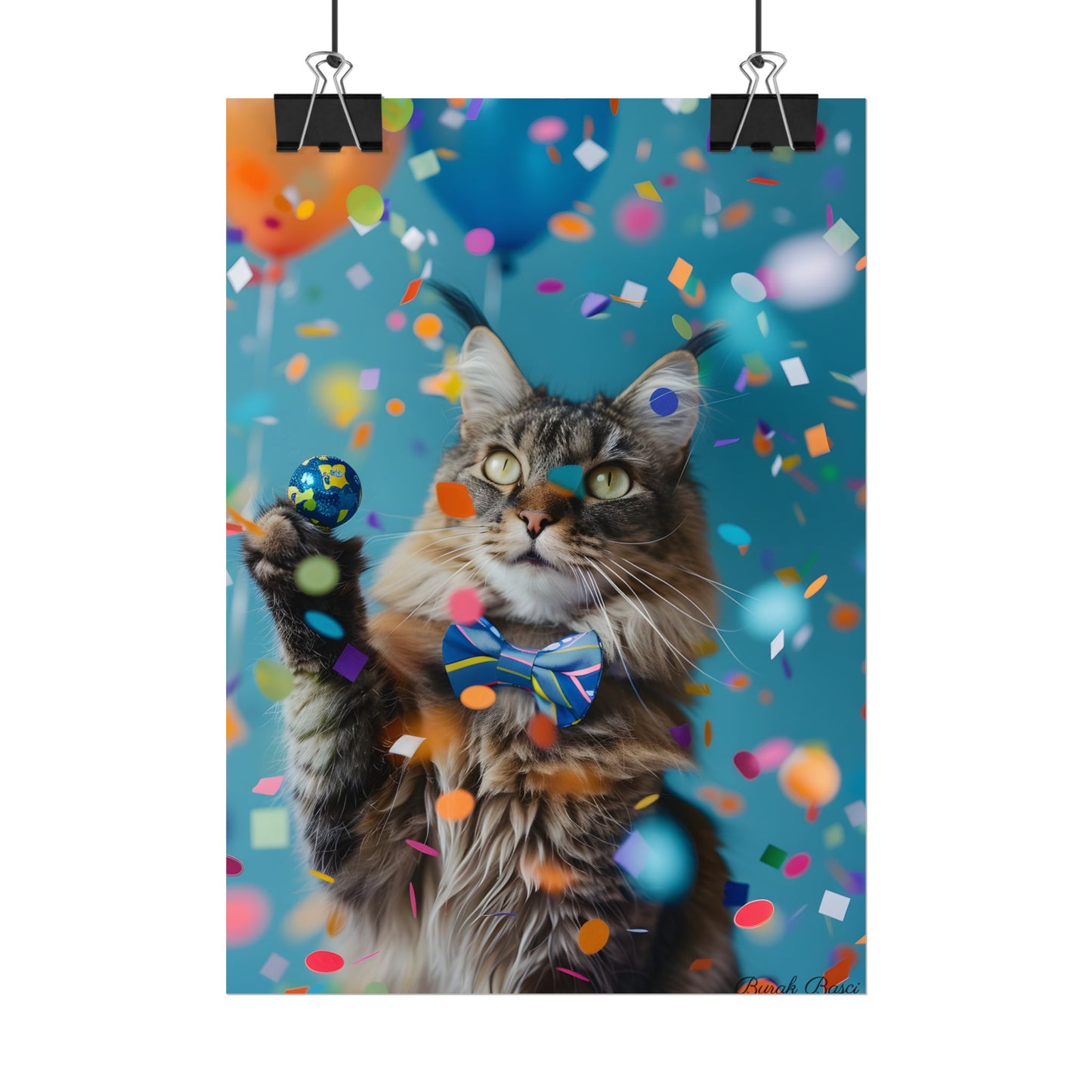 Whimsical Cat in Bow Tie: Exclusive Artwork - Poster