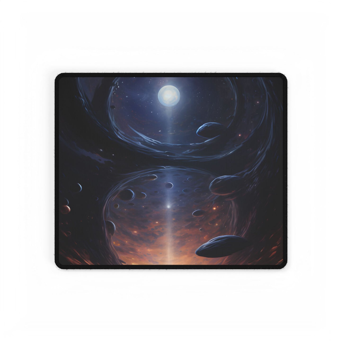 Black Hole Cosmic Dance: Massive Planet Orbits a Dark Star - Desk Mat