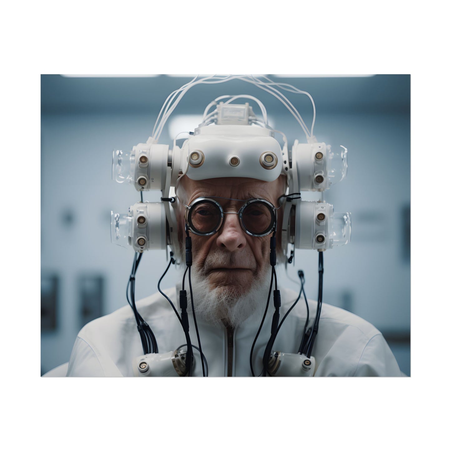 Futuristic Wisdom: A Senior's Tech Connection - Poster
