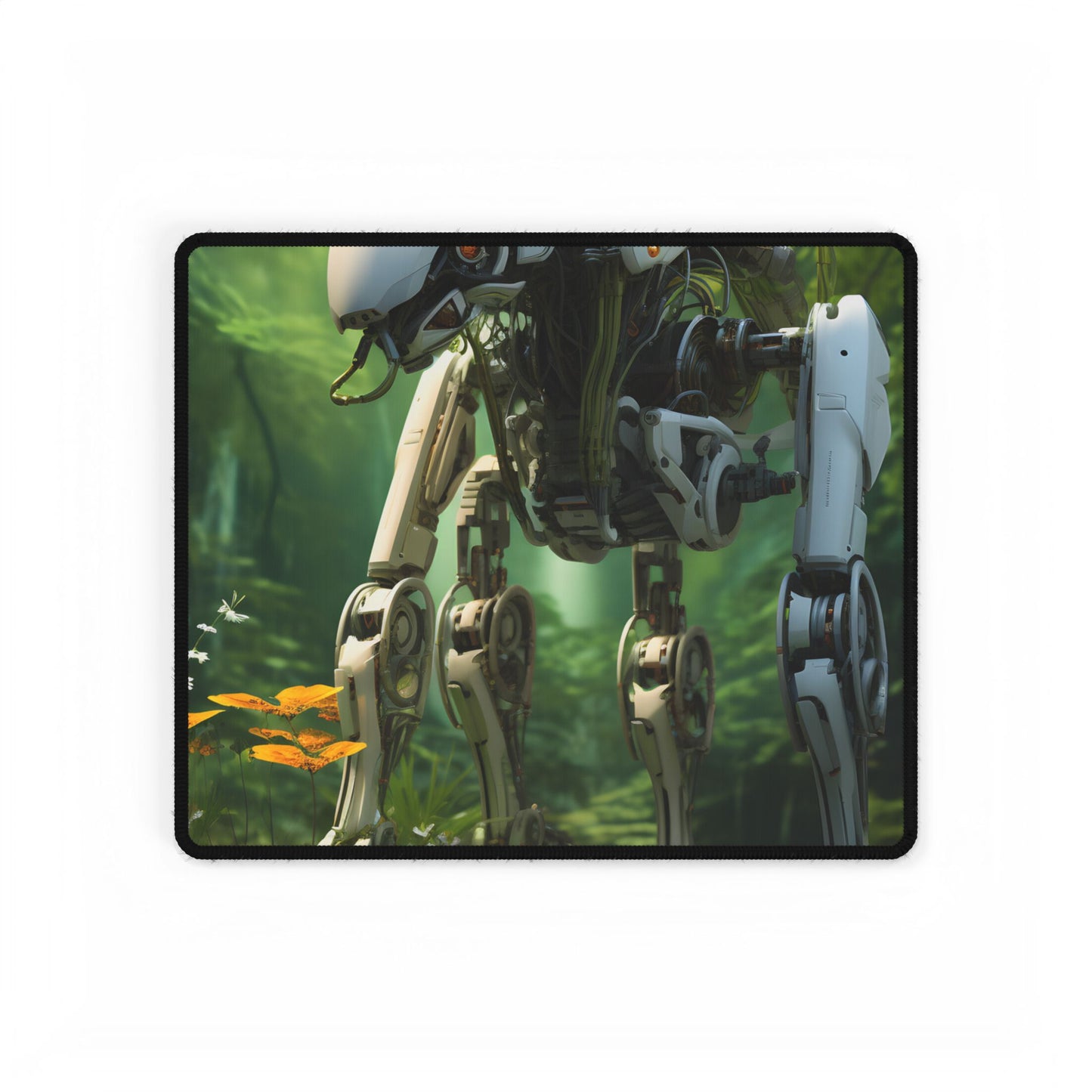 Robotic Wildlife Sanctuary: AI-Operated Oasis - Desk Mat