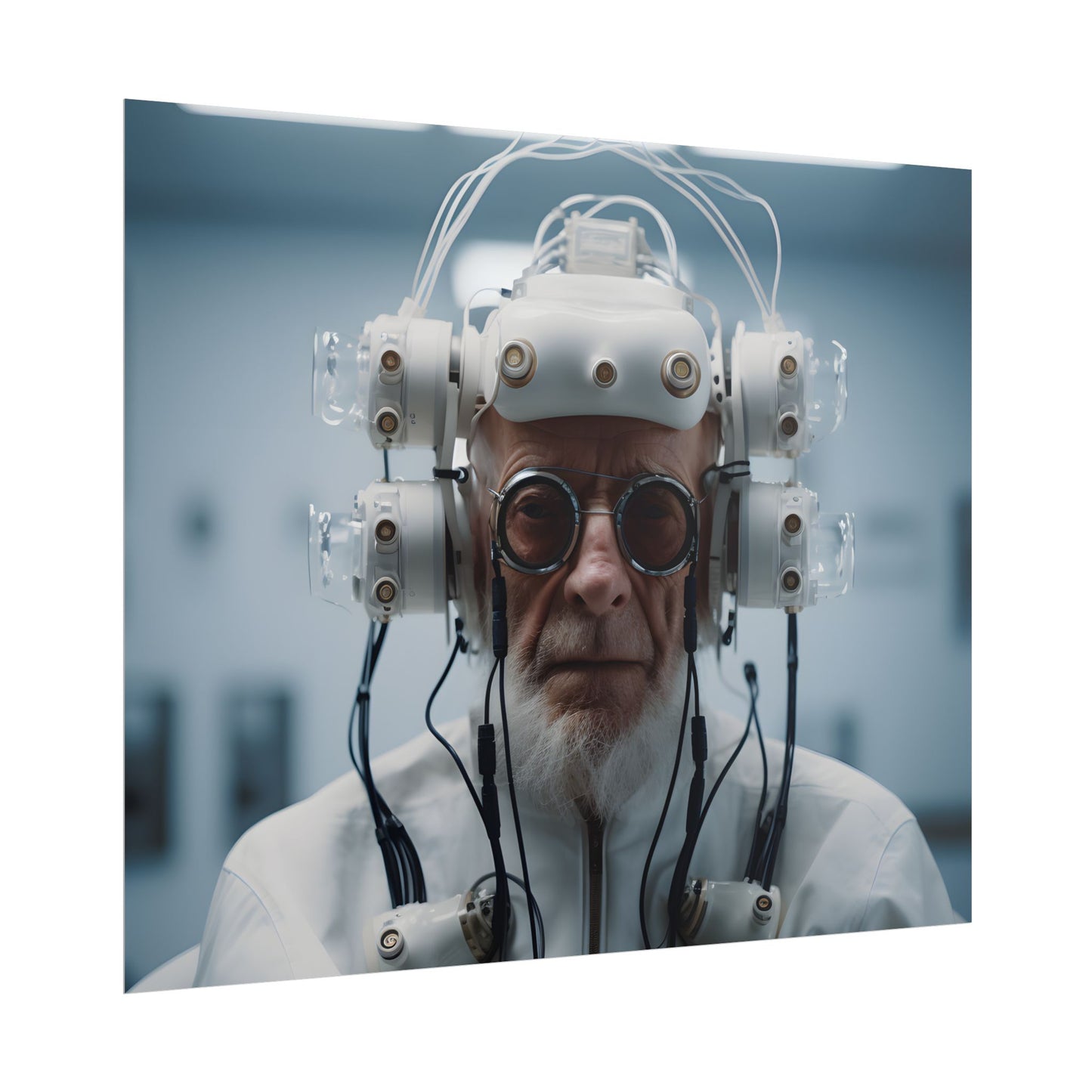 Futuristic Wisdom: A Senior's Tech Connection - Poster