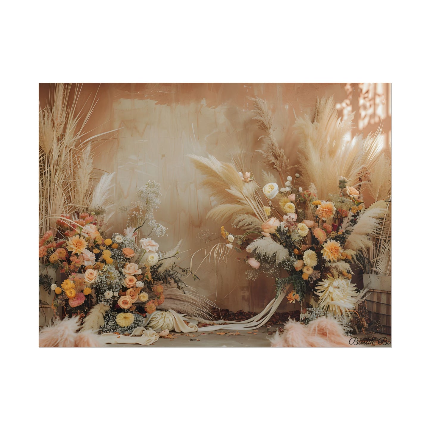 Whimsical Floral Pampas Find: Explore Calming Artwork - Poster