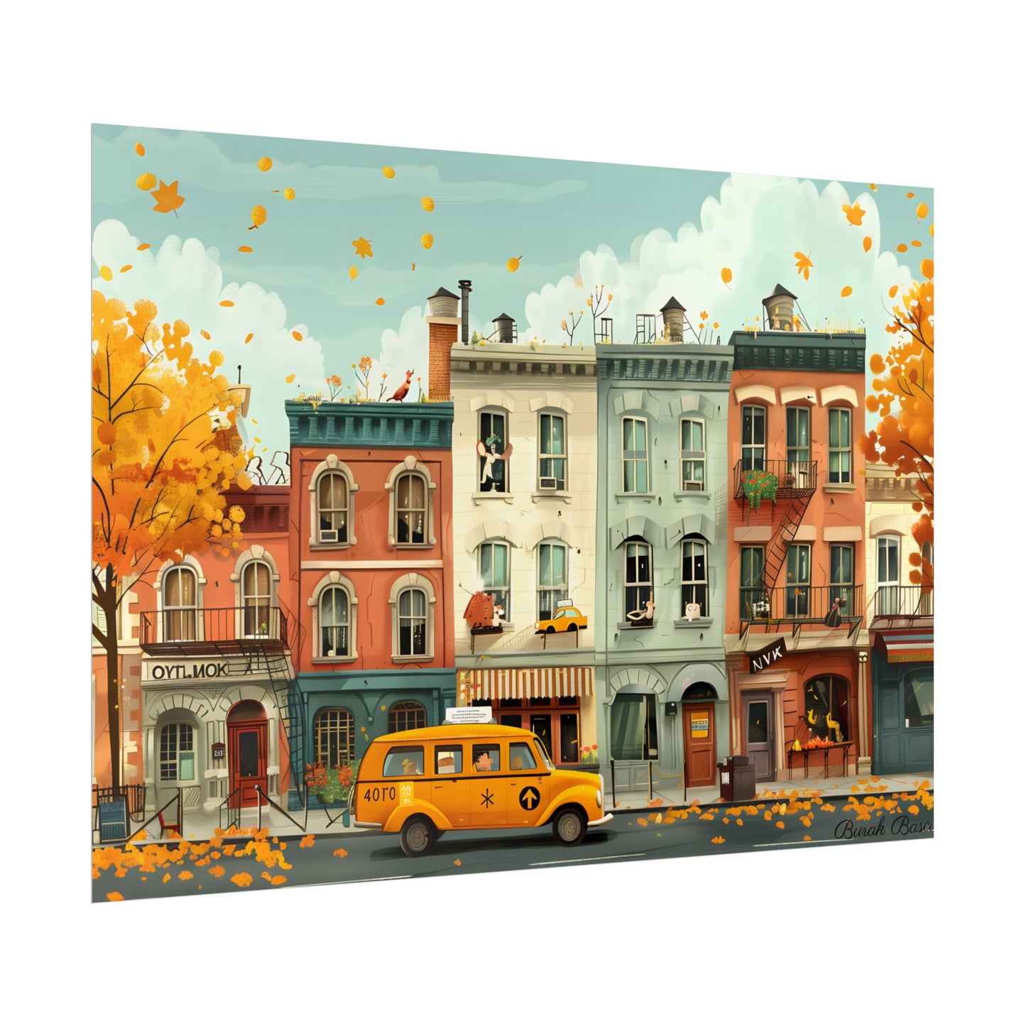 Whimsical Yellow Dream: A Captivating Illustration - Poster