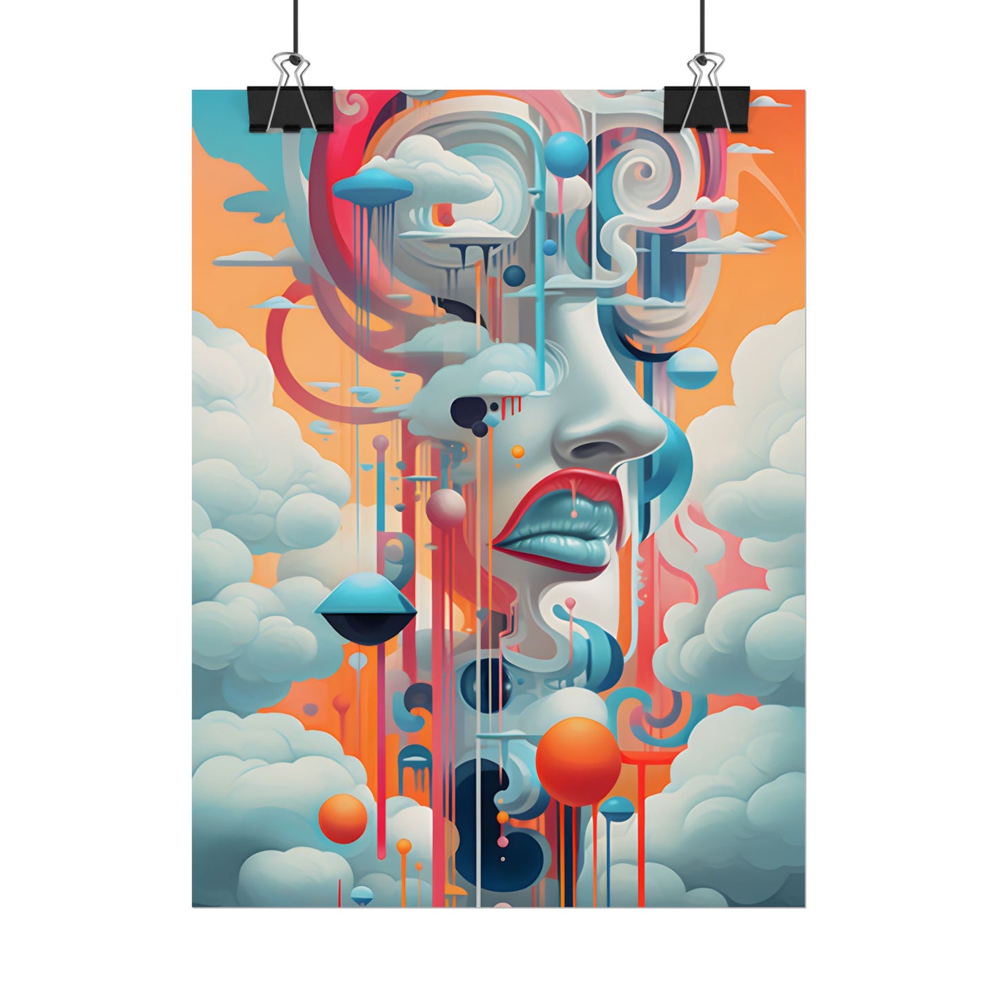 Abstract Digital Art: Dynamic Geometric Dreamspace - Poster