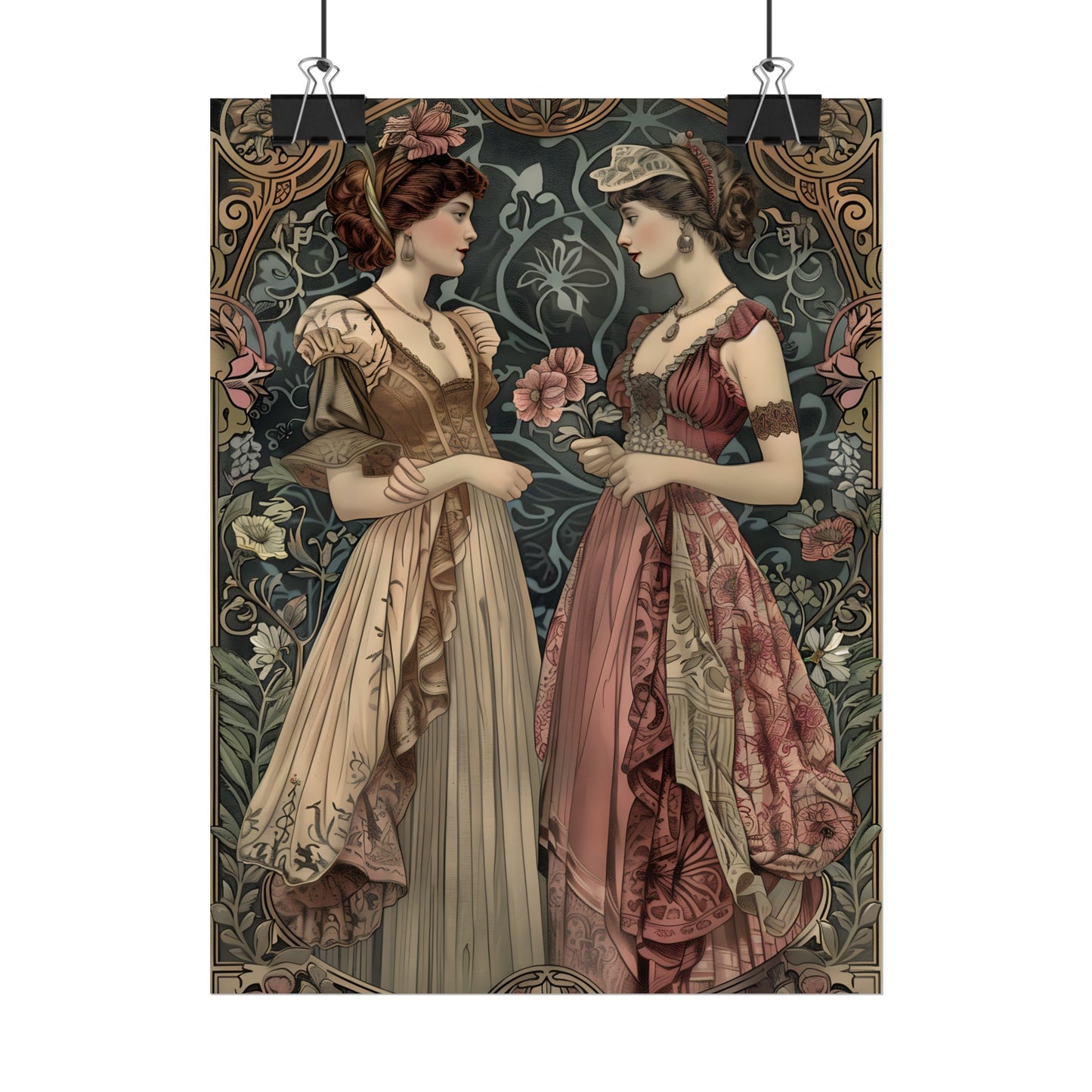 Women in Ornate Attire: Formal Primrose Ceremony - Poster