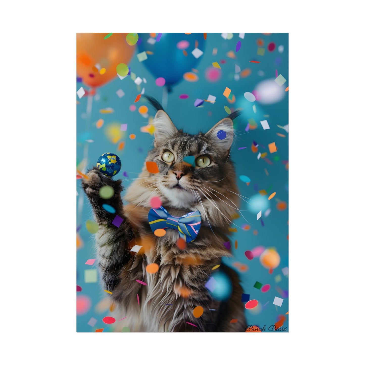 Whimsical Cat in Bow Tie: Exclusive Artwork - Poster