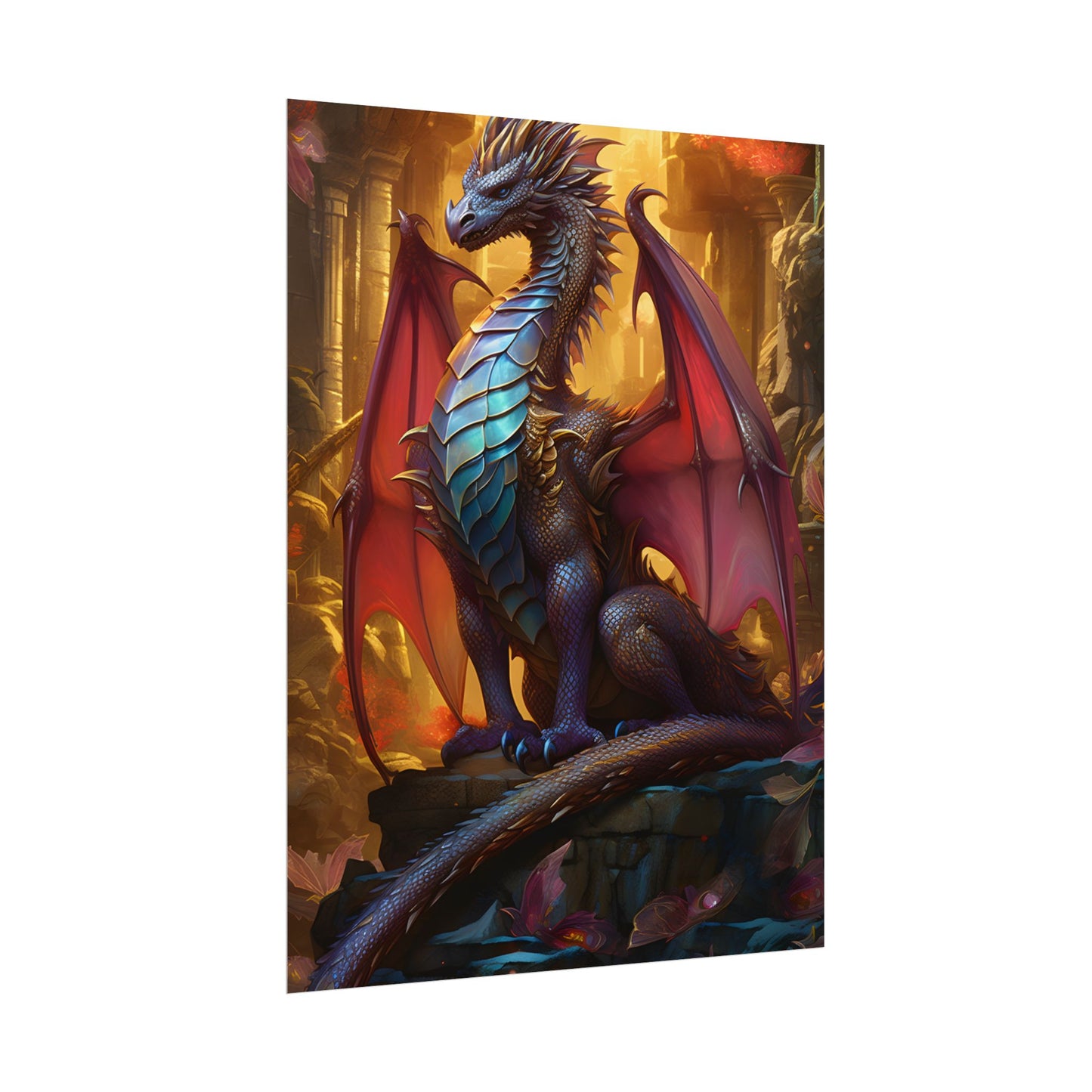 Ancient Dragon Guardian: Fantasy Artwork - Dragon Art - Poster
