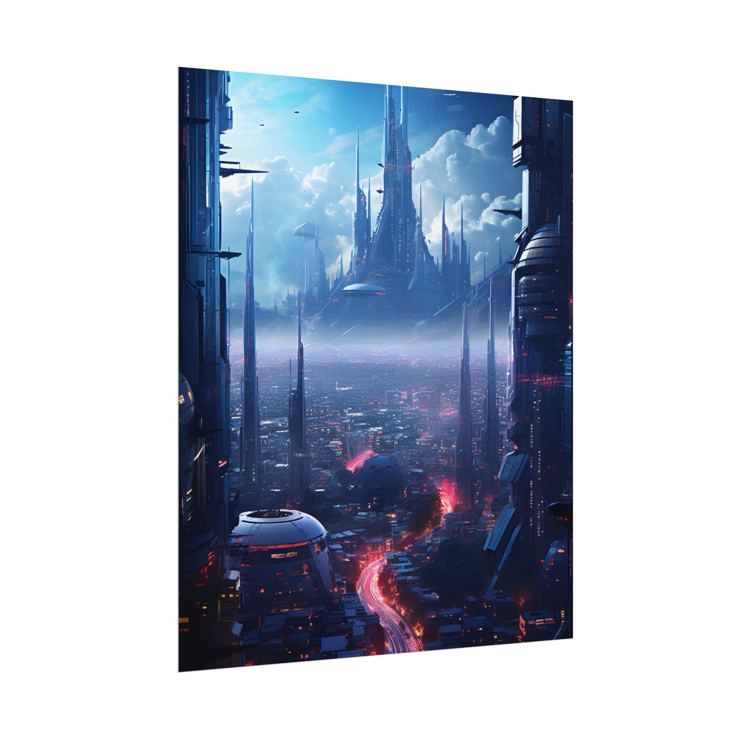 Cyberpunk Dystopia: Neon Cityscape Digital Artwork - Poster