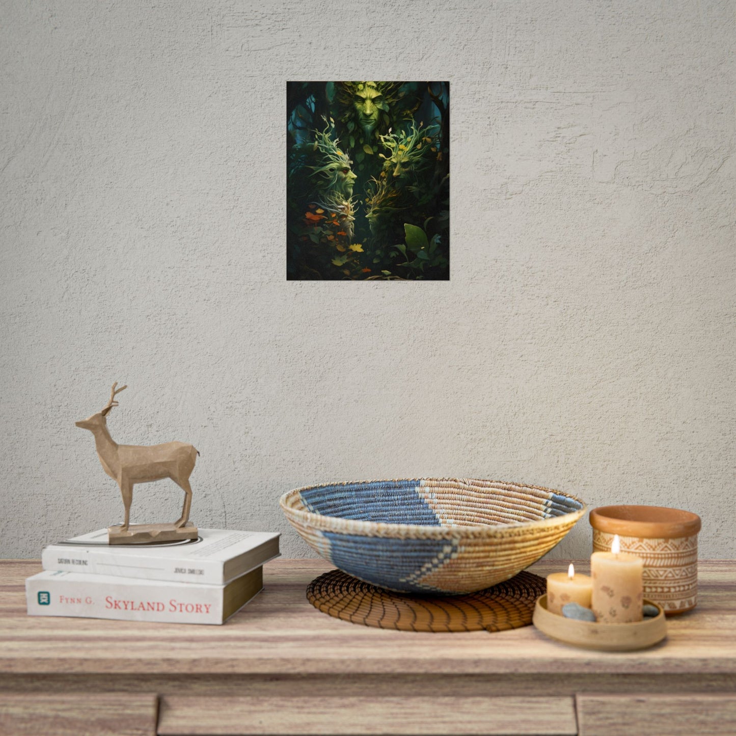 Mystical Forest Guardians: Ancient Tree Spirits in Serene Nature - Poster