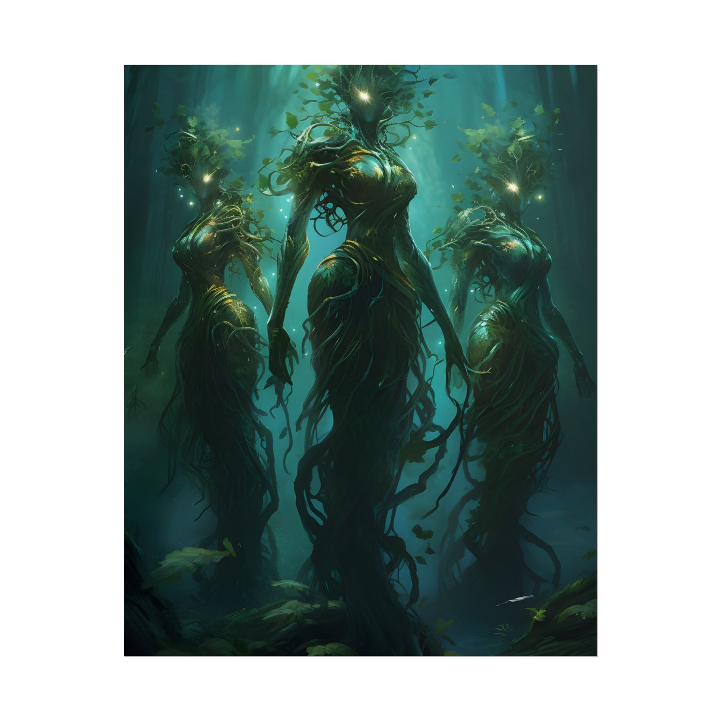 Mystical Forest Ancient Tree: Serene Nature Art - Poster