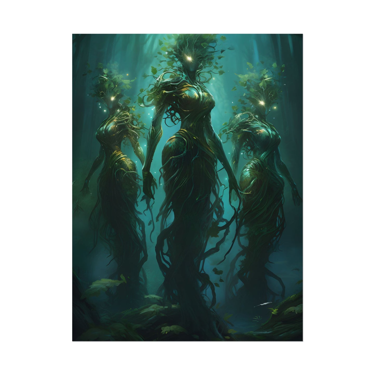 Mystical Forest Ancient Tree: Serene Nature Art - Poster