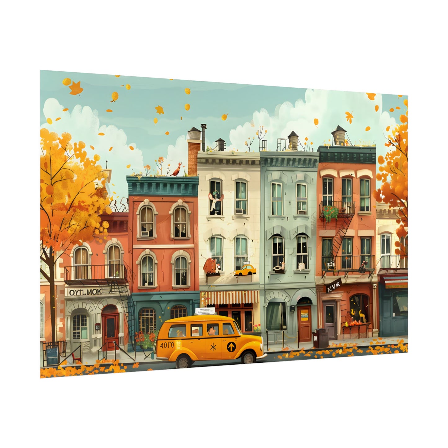 Whimsical Yellow Dream: A Captivating Illustration - Poster
