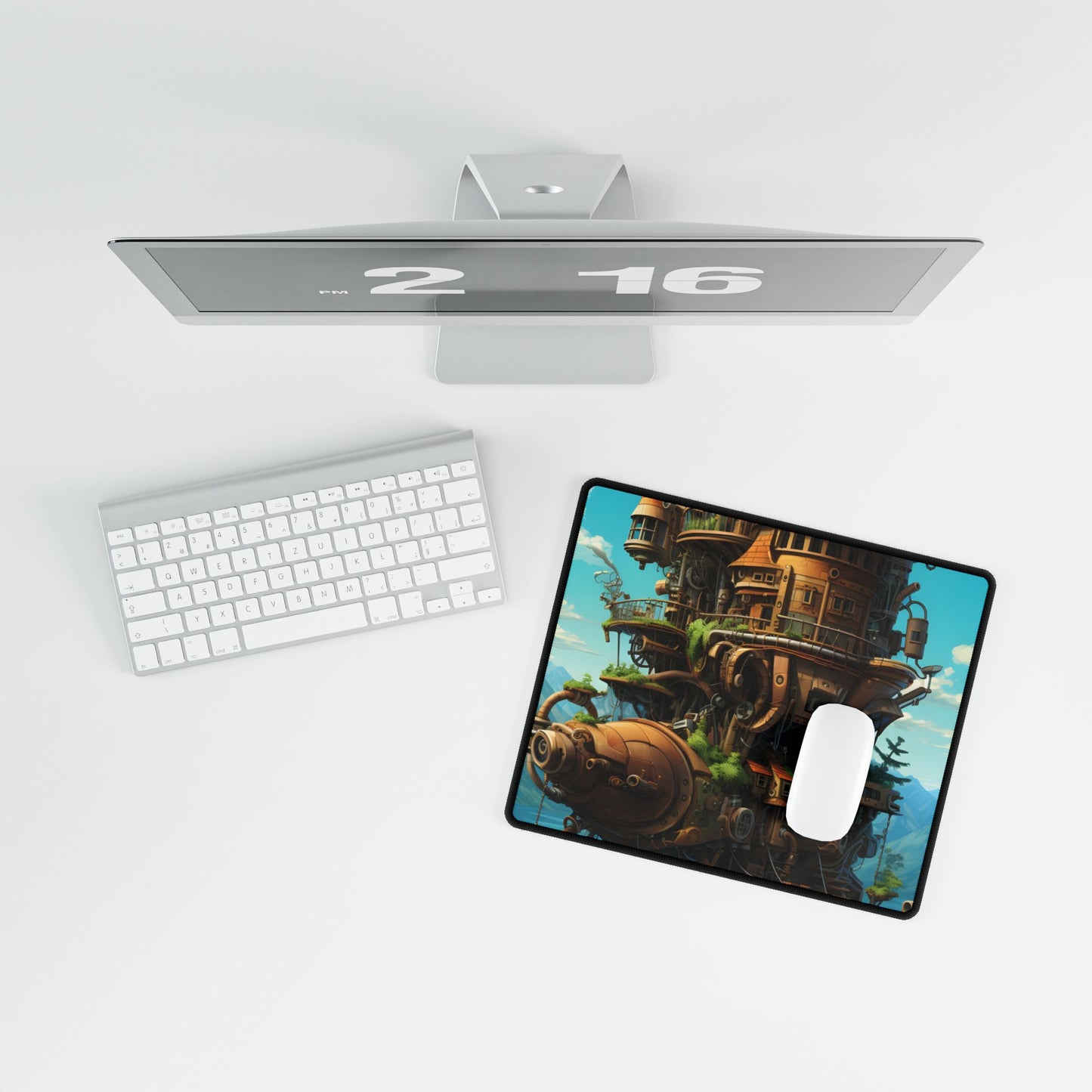 Oceanic Steampunk Treasure Dive: Underwater Adventure Artwork - Desk Mat