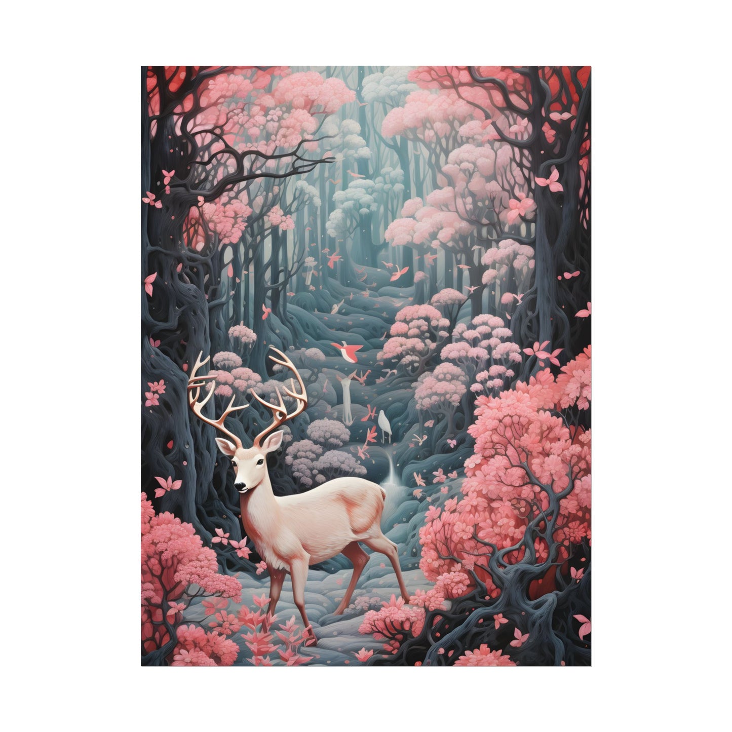 Whimsical Woodland Haven: Six Friends' Enchanted Forest - Poster