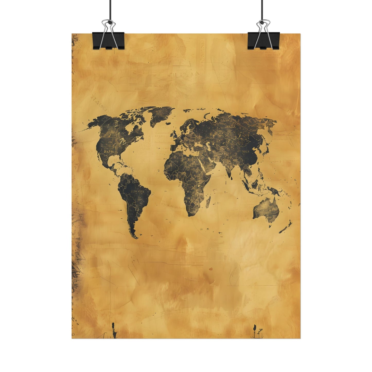 Vintage World Map: Decorative Art Piece - Poster