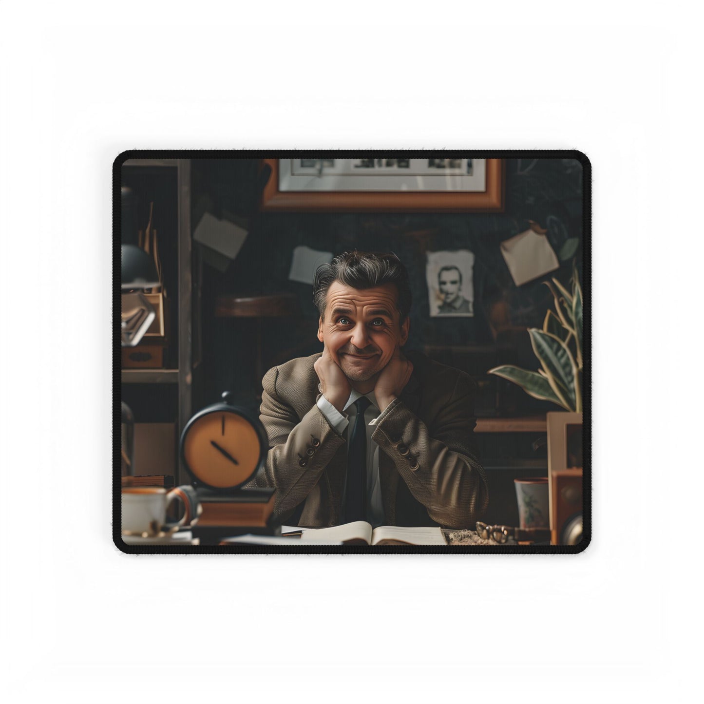 Reflective Moment: Self-Portrait Study - Desk Mat