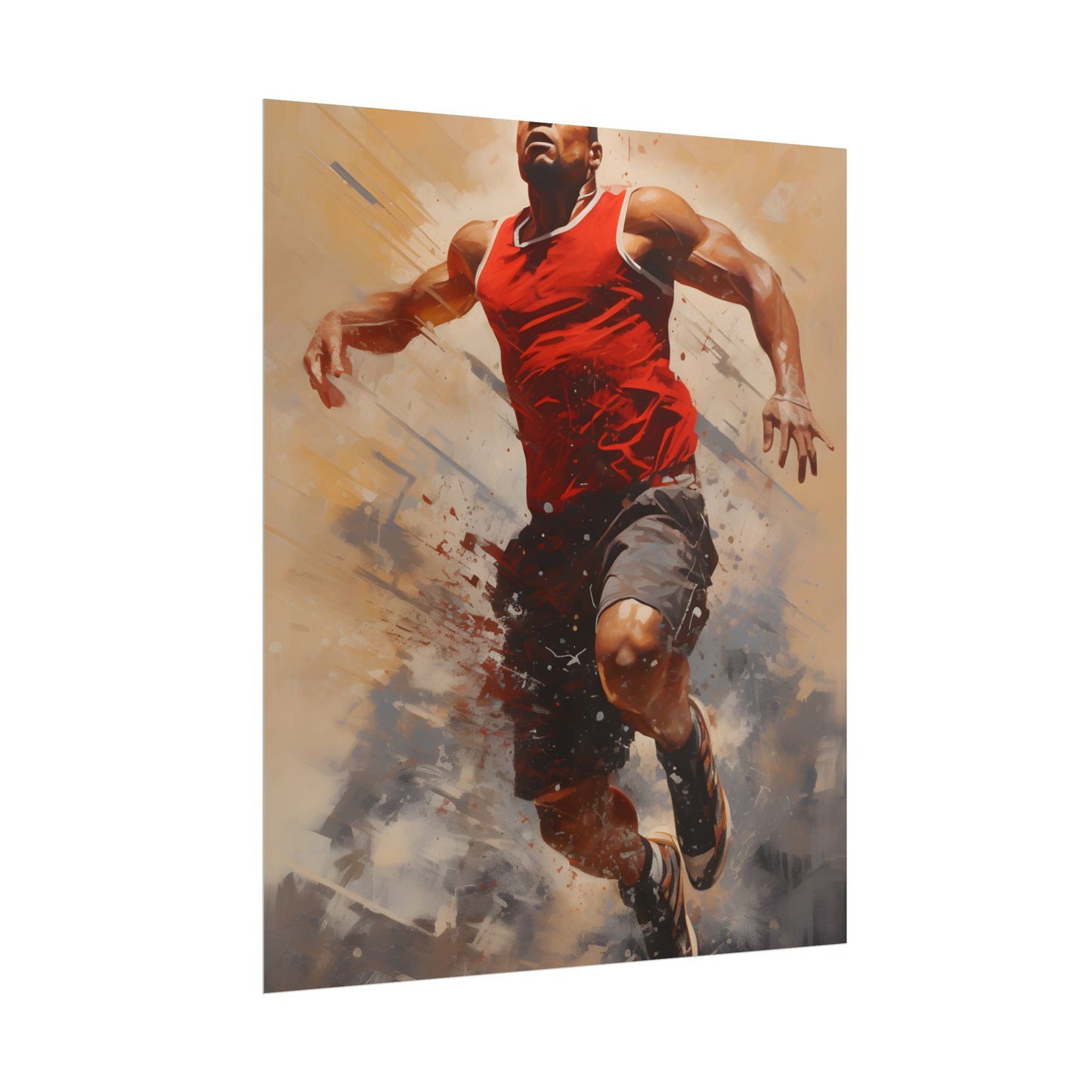 Passionate Athlete: Dedicated Sports Portrait - Poster