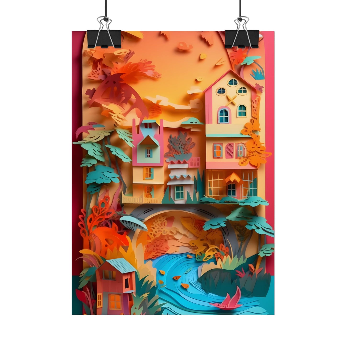 Whimsical Paper Quilling Illusion: Realistic Photograph - Poster