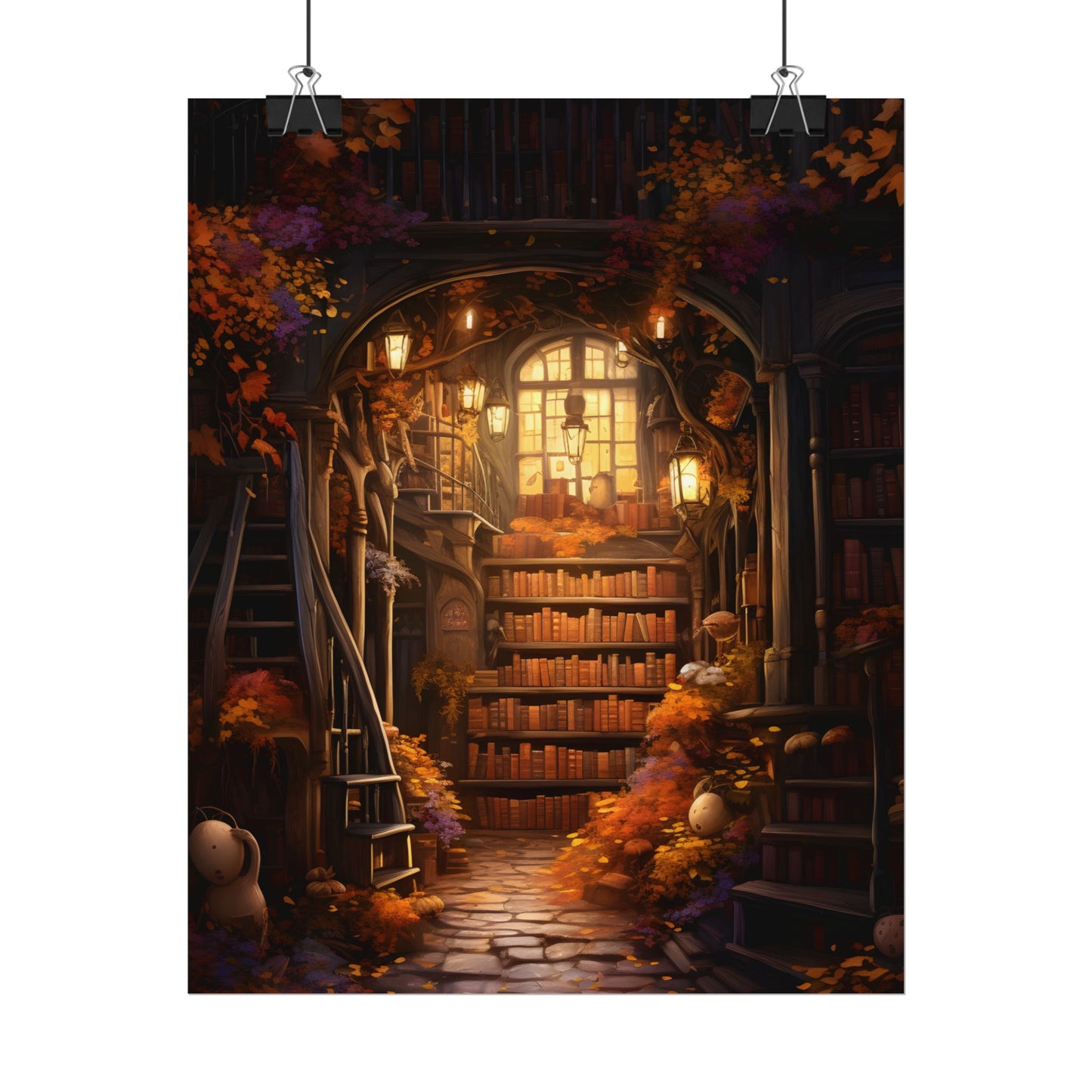 Whimsical Magical Bookshop: Enchanting Artwork in a Hidden Corner - Poster