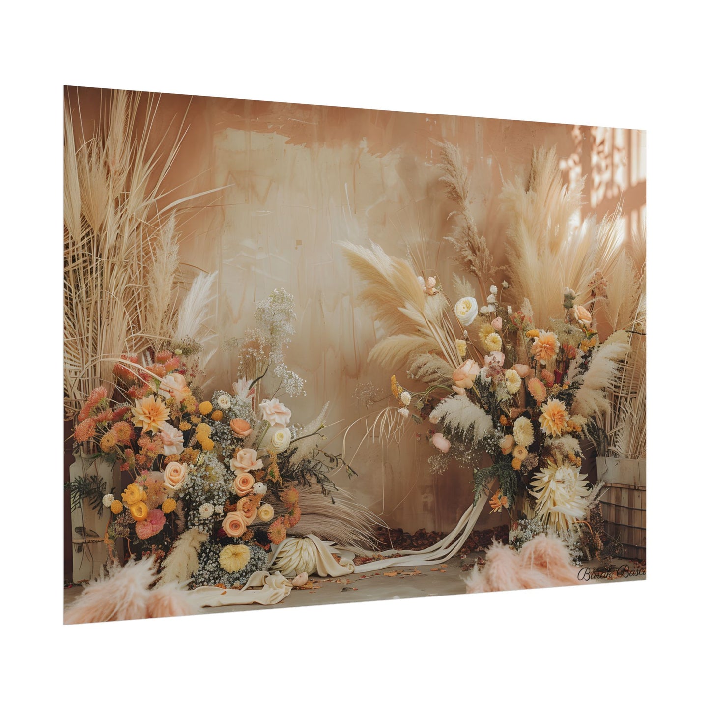 Whimsical Floral Pampas Find: Explore Calming Artwork - Poster